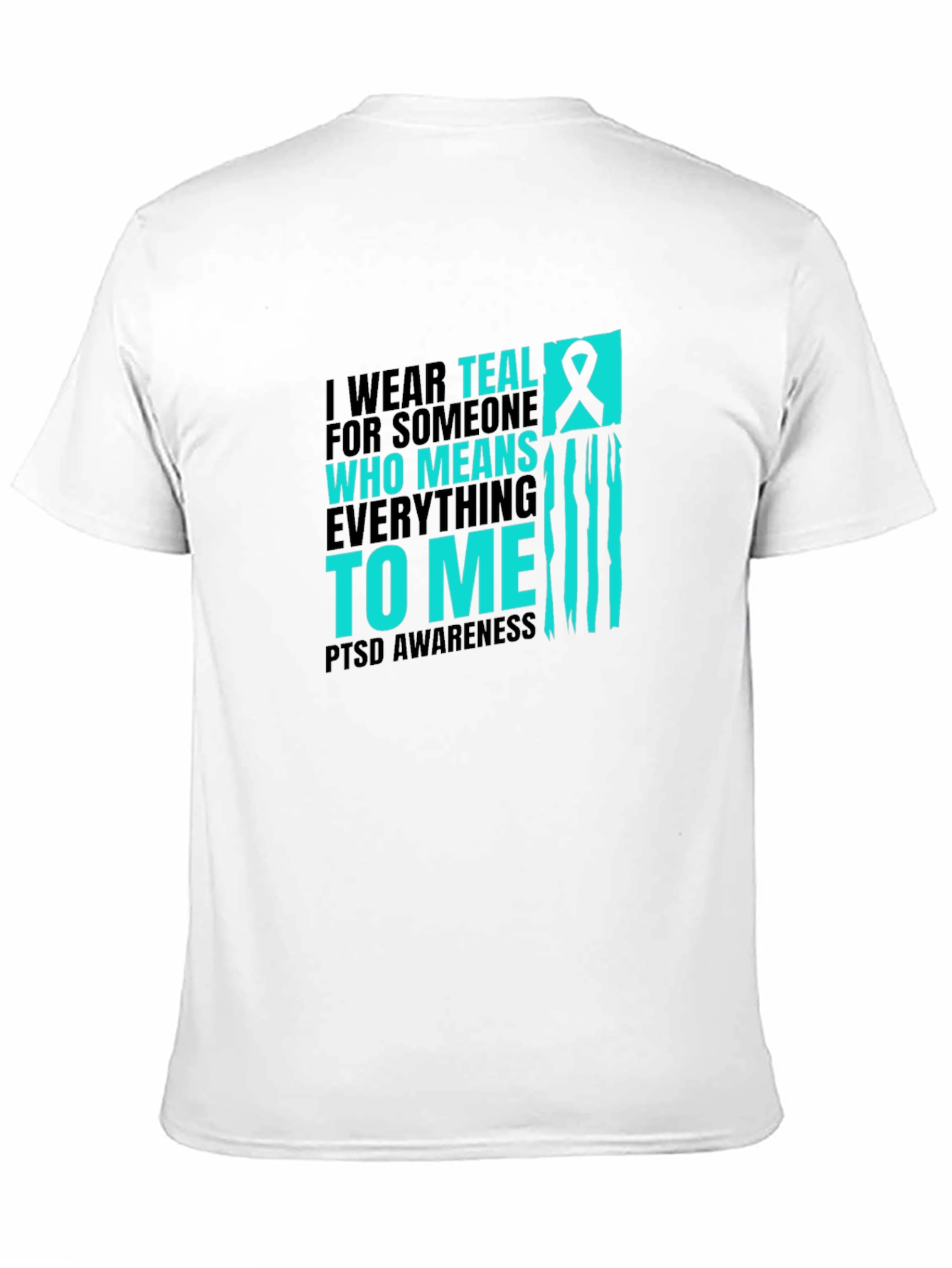 PTSD Awareness Teal Ribbon Graphic Tee