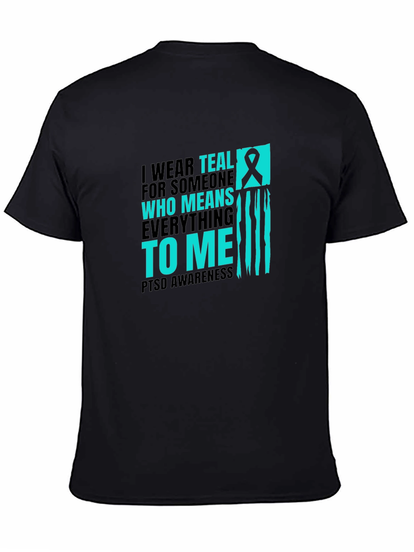 PTSD Awareness Teal Ribbon Graphic Tee