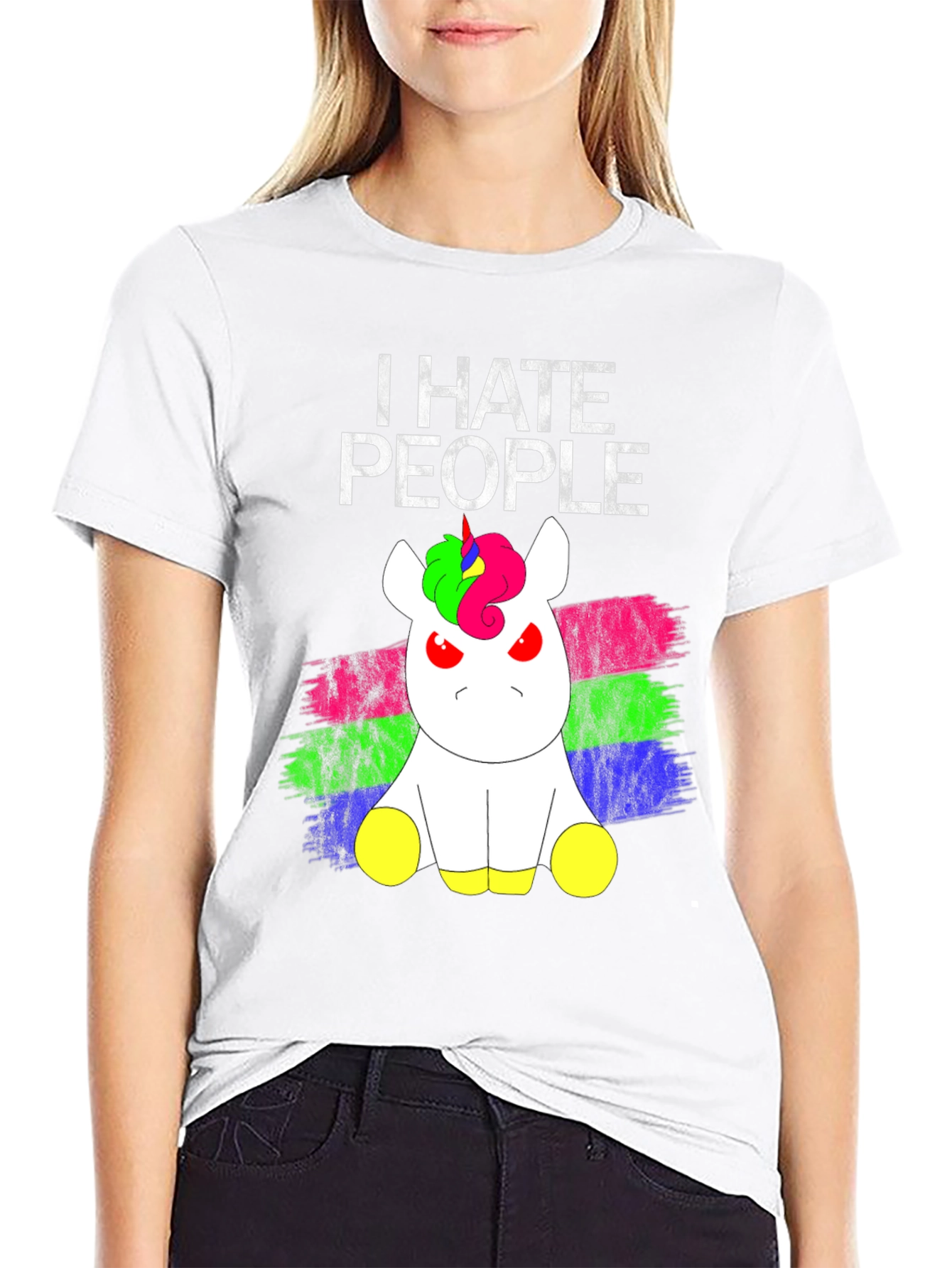 I Hate People Grumpy Unicorn T-Shirt