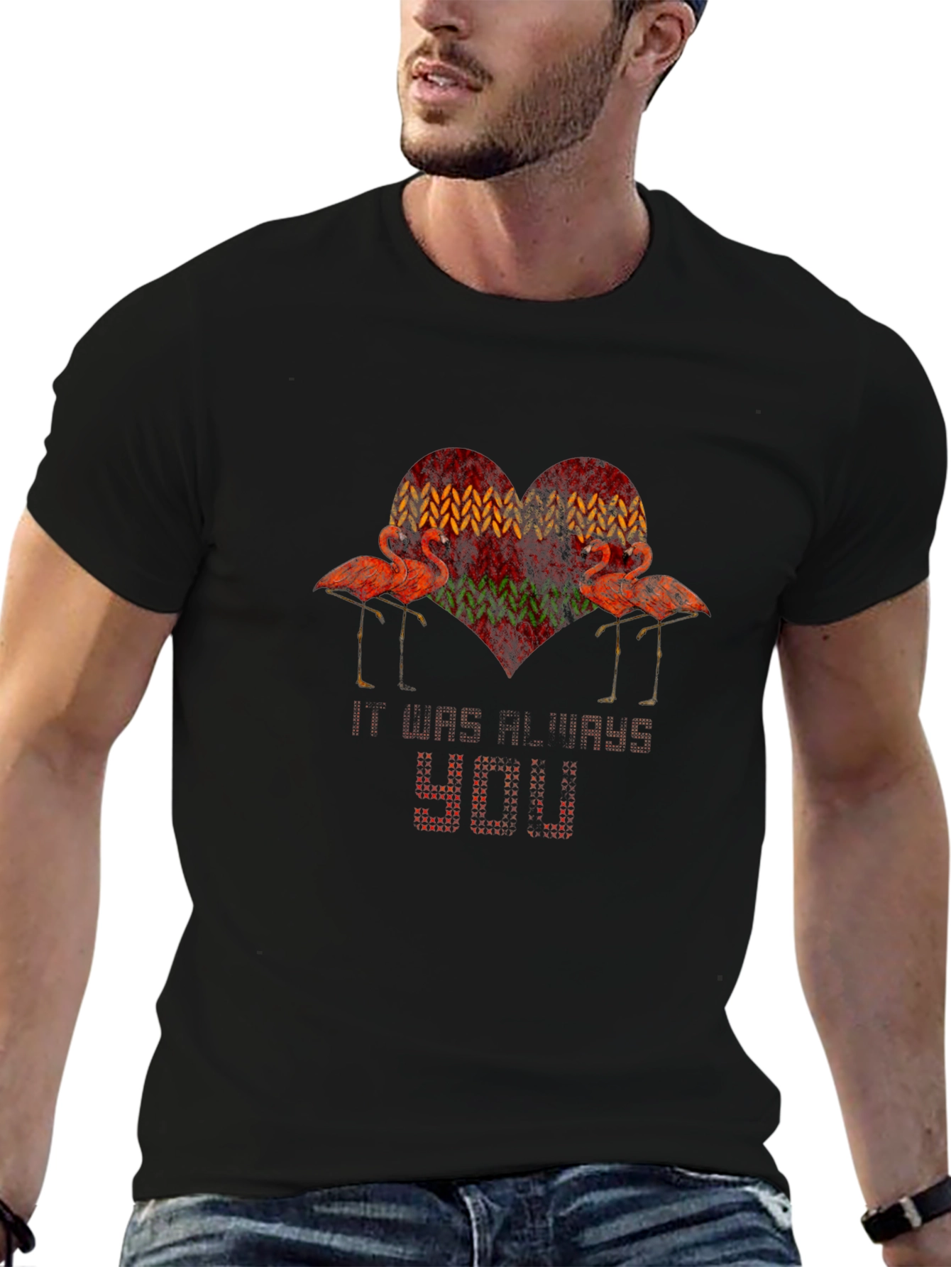 Flamingo Heart T-Shirt - Stylish Graphic Tee