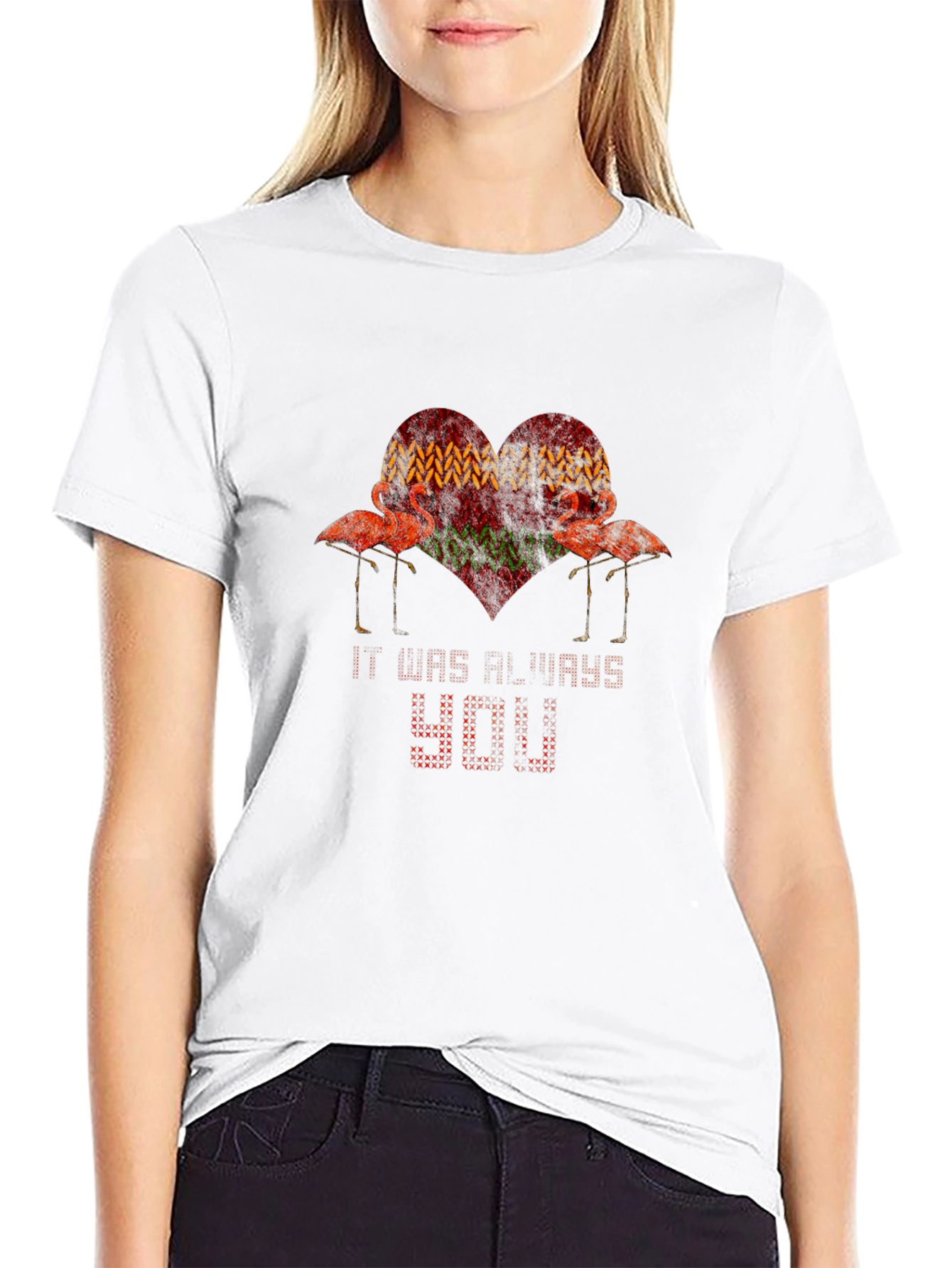 Flamingo Heart T-Shirt - Stylish Graphic Tee