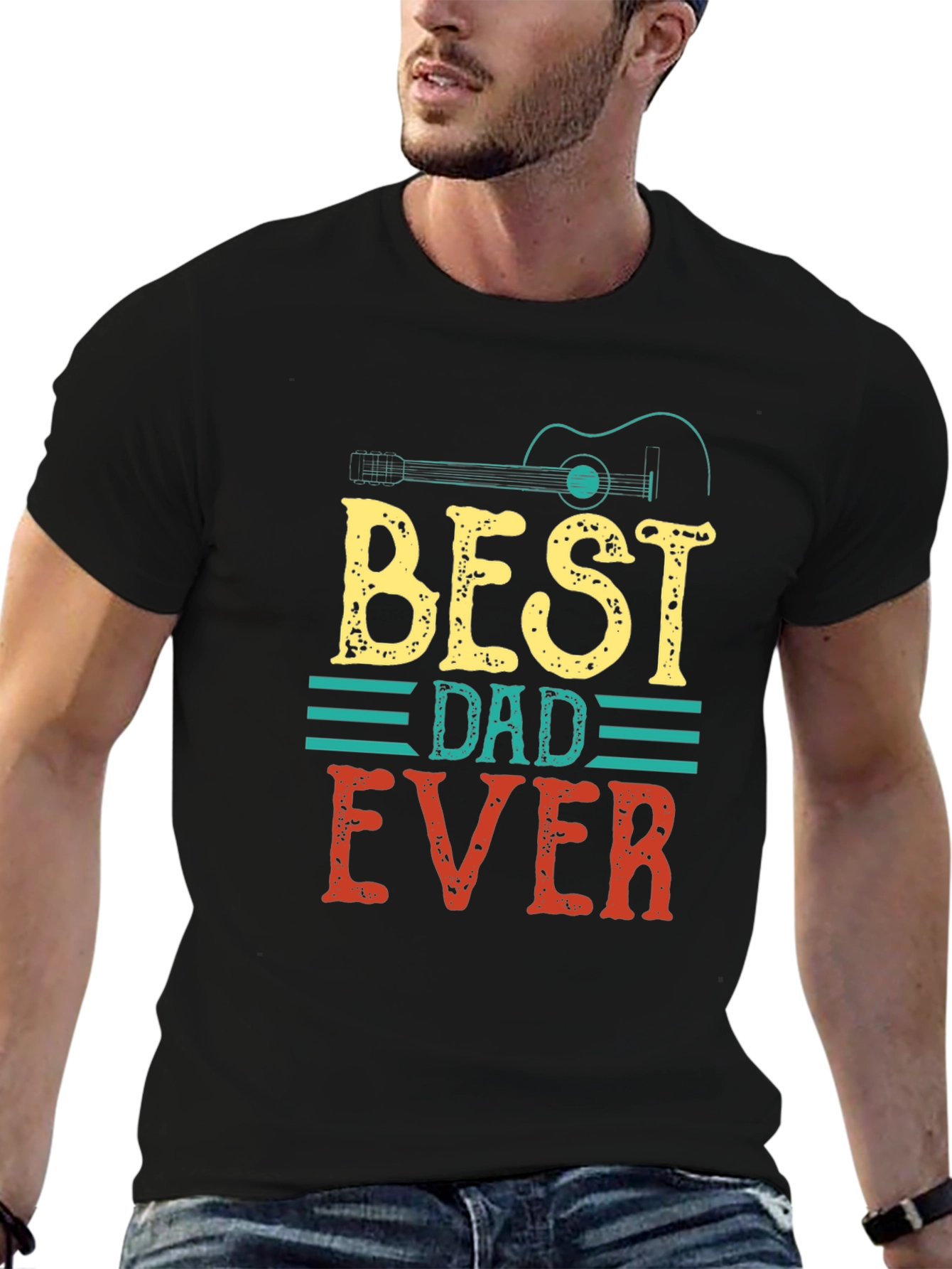 Best Dad Ever Guitar Graphic Tee - Perfect Gift!