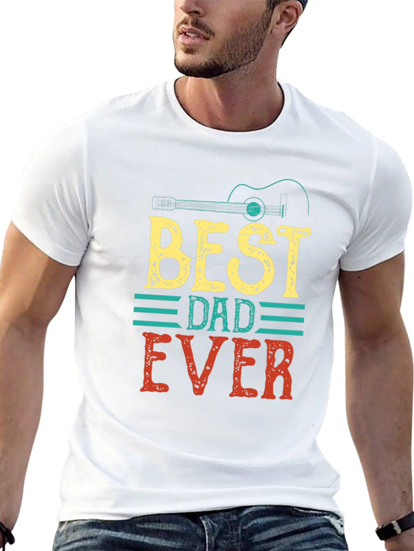 Best Dad Ever Guitar Graphic Tee - Perfect Gift!