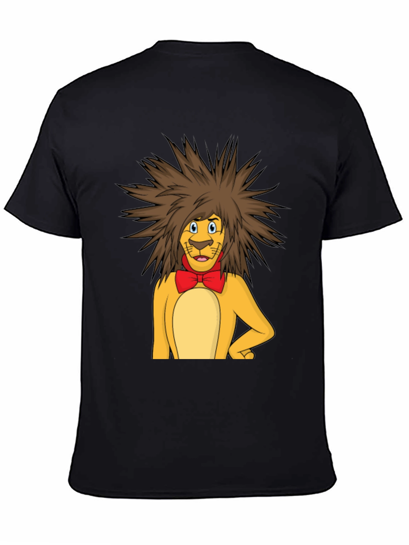 Lion Cartoon Graphic Tee - Black