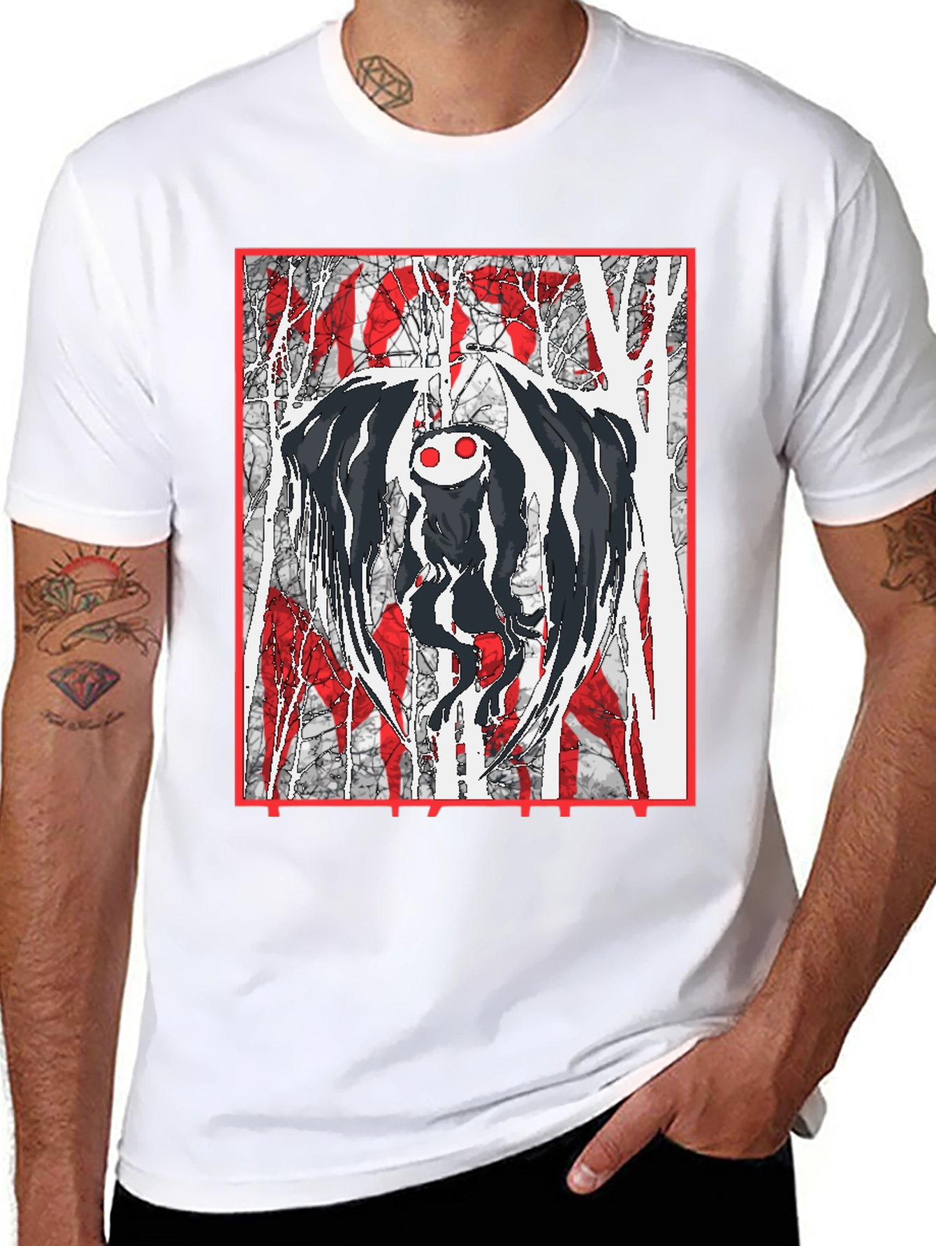 Mothman Graphic Print T-Shirt