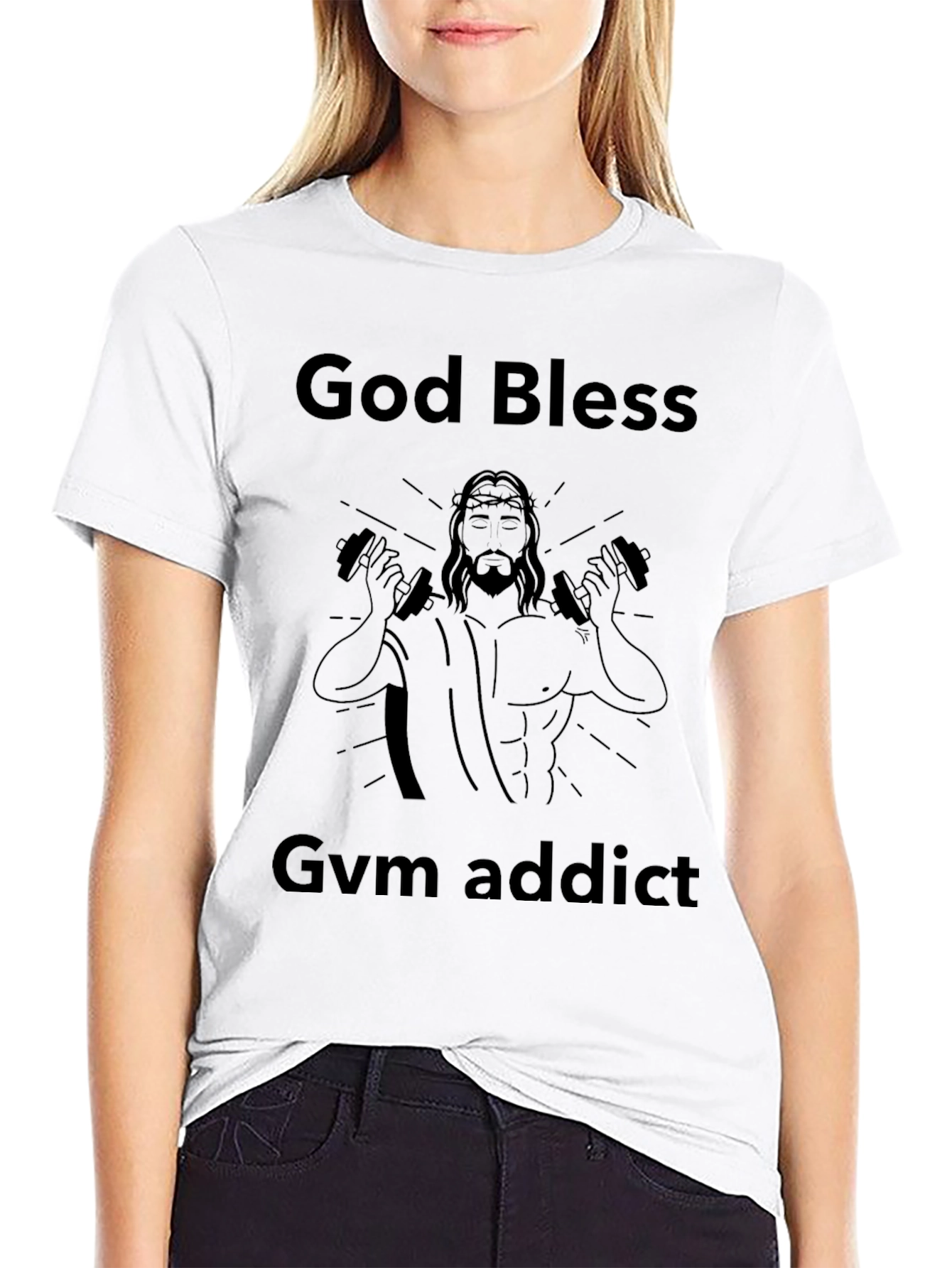 God Bless Gym Addict Black T-Shirt