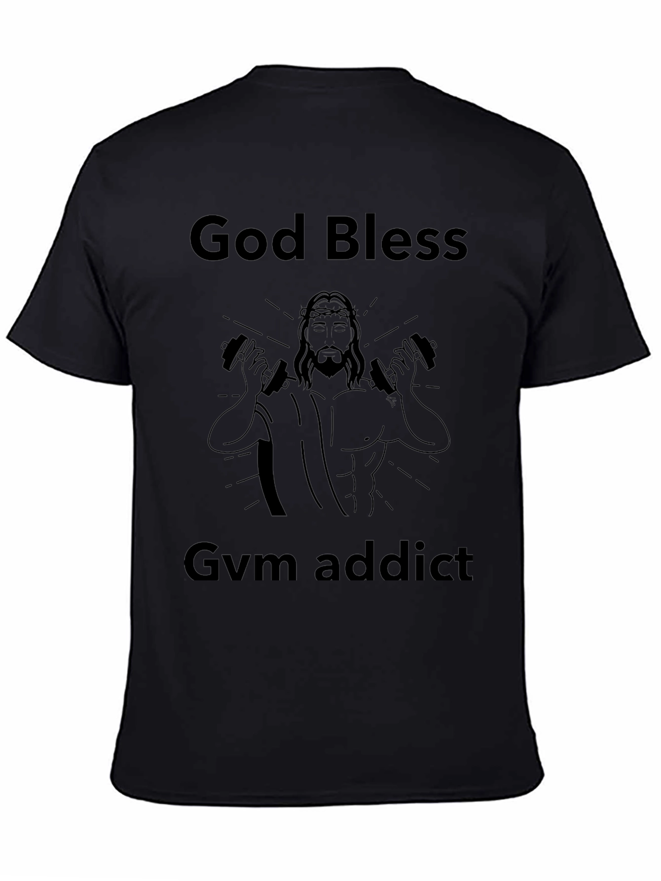 God Bless Gym Addict Black T-Shirt