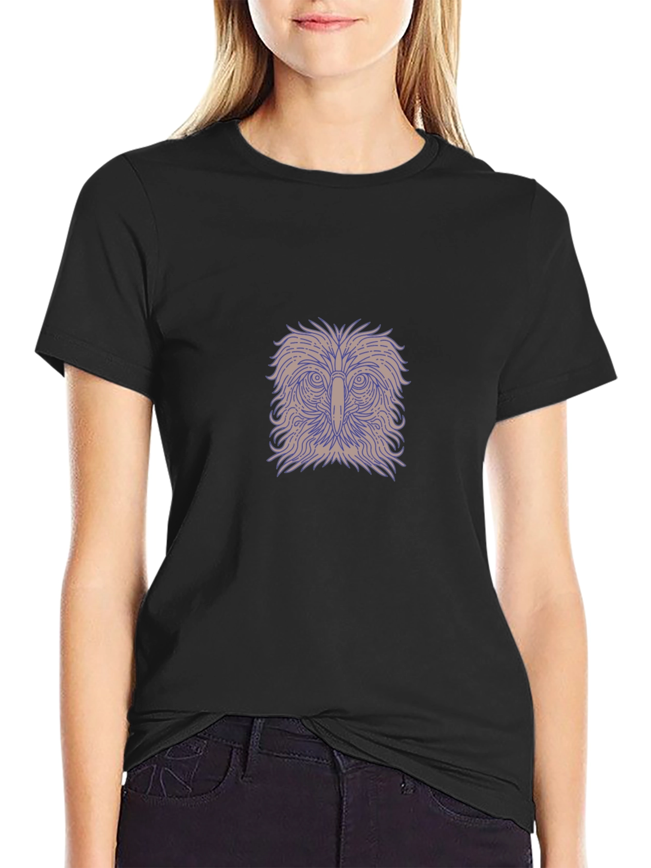 Mens Black Owl Graphic T-Shirt