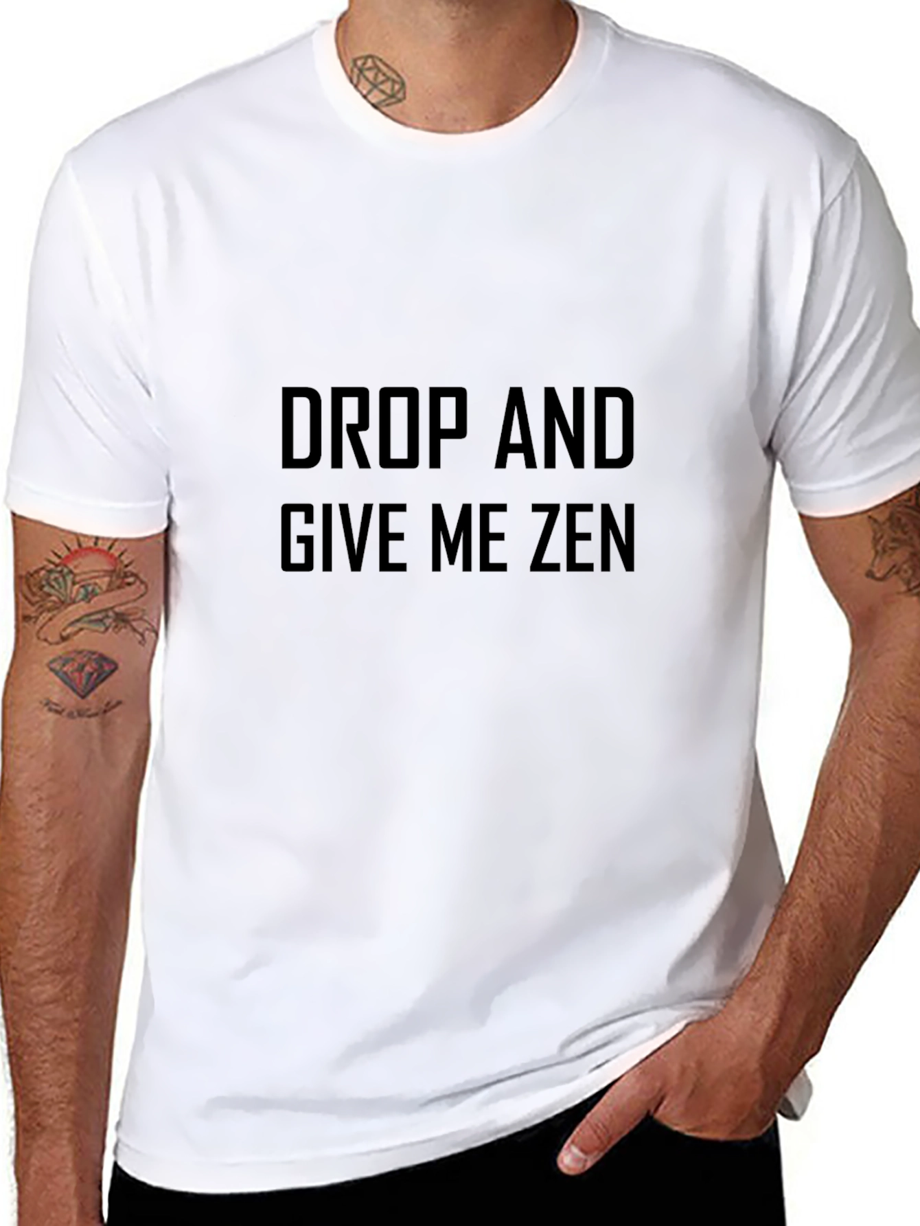 Drop and Give Me Zen Black T-Shirt