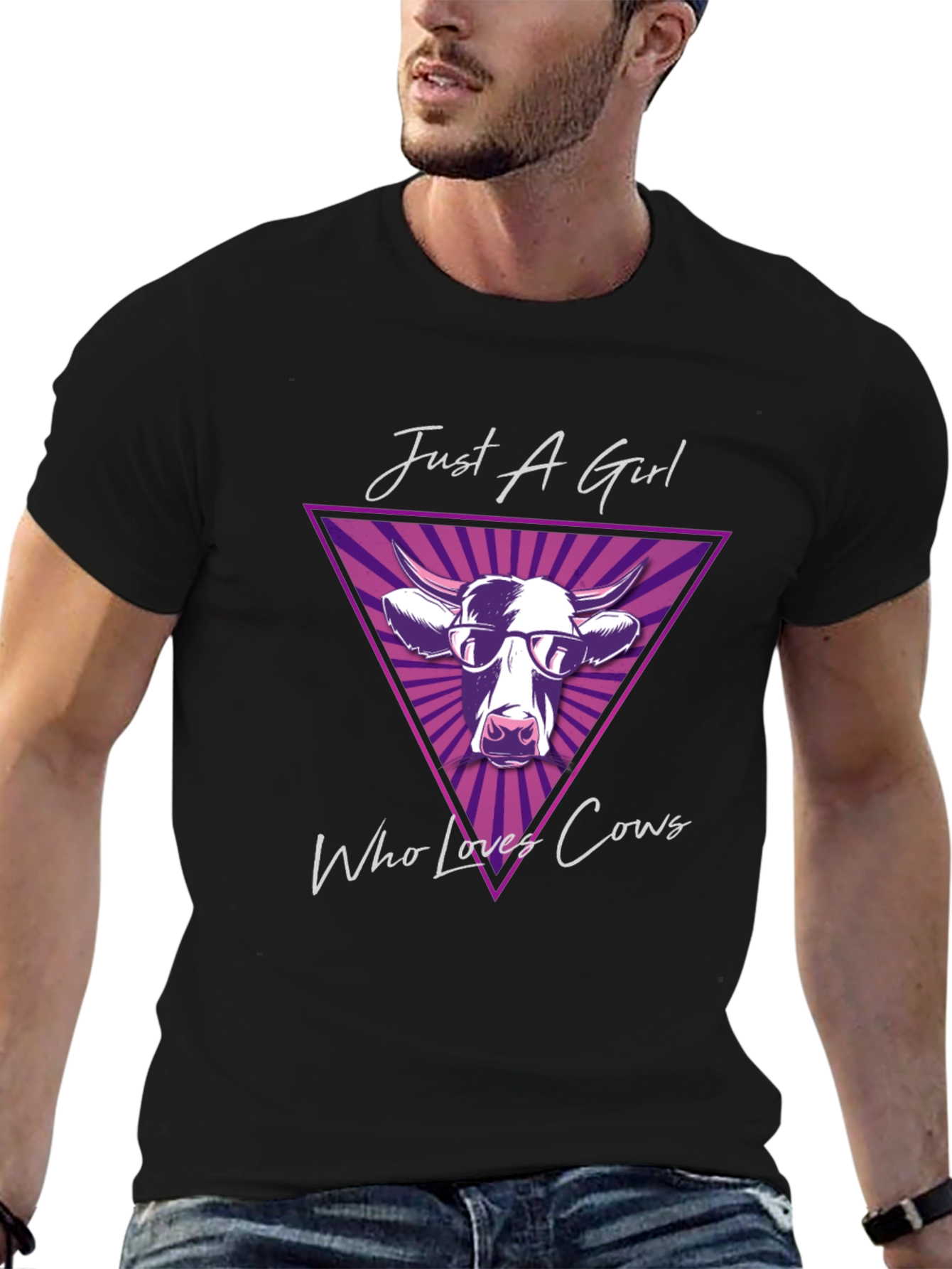 Just a Girl Who Loves Cows Graphic T-Shirt