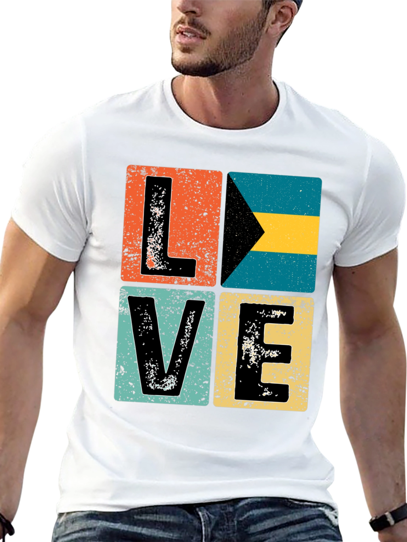 Bahamas LOVE Graphic Tee - Distressed Print