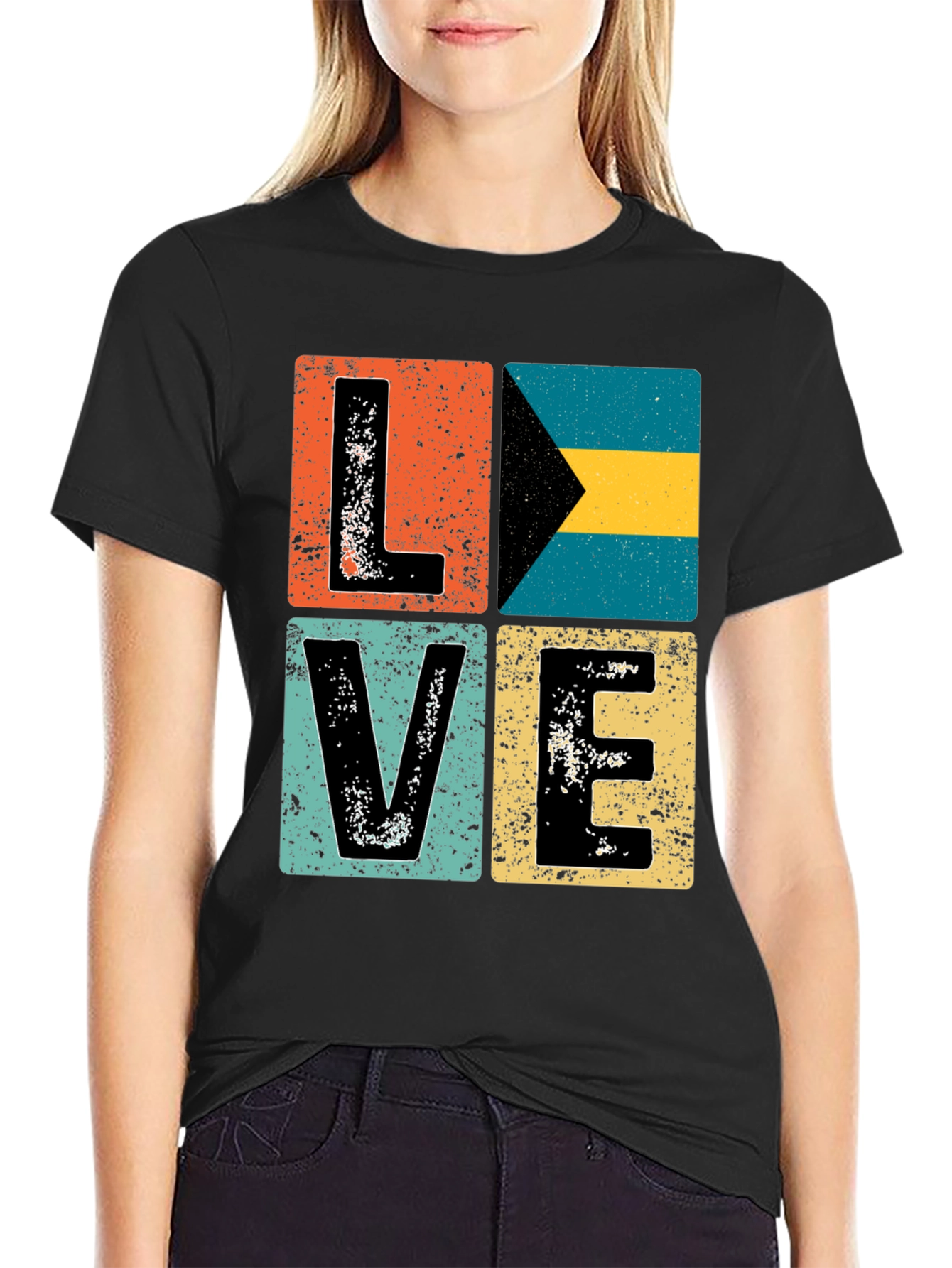 Bahamas LOVE Graphic Tee - Distressed Print