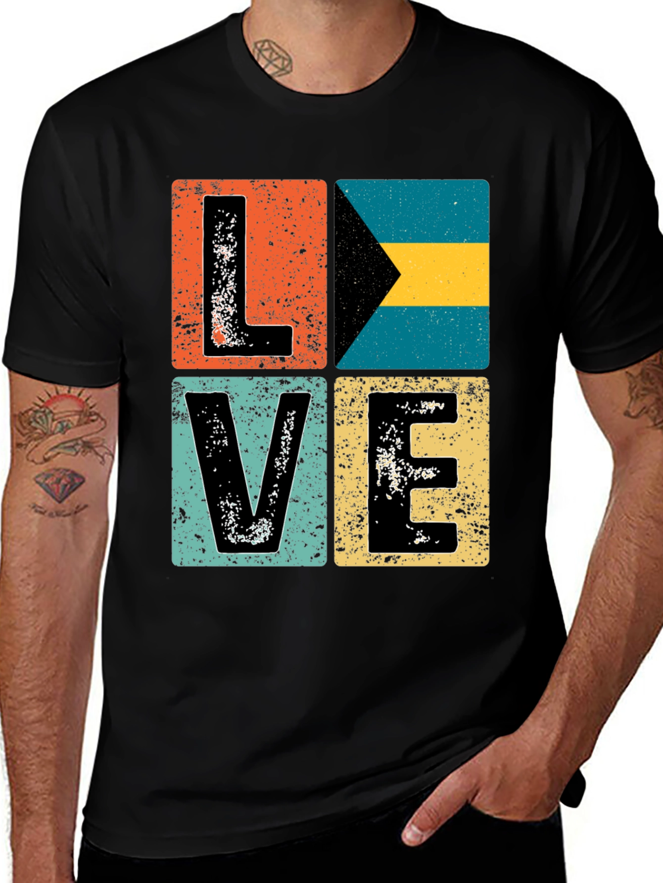 Bahamas LOVE Graphic Tee - Distressed Print