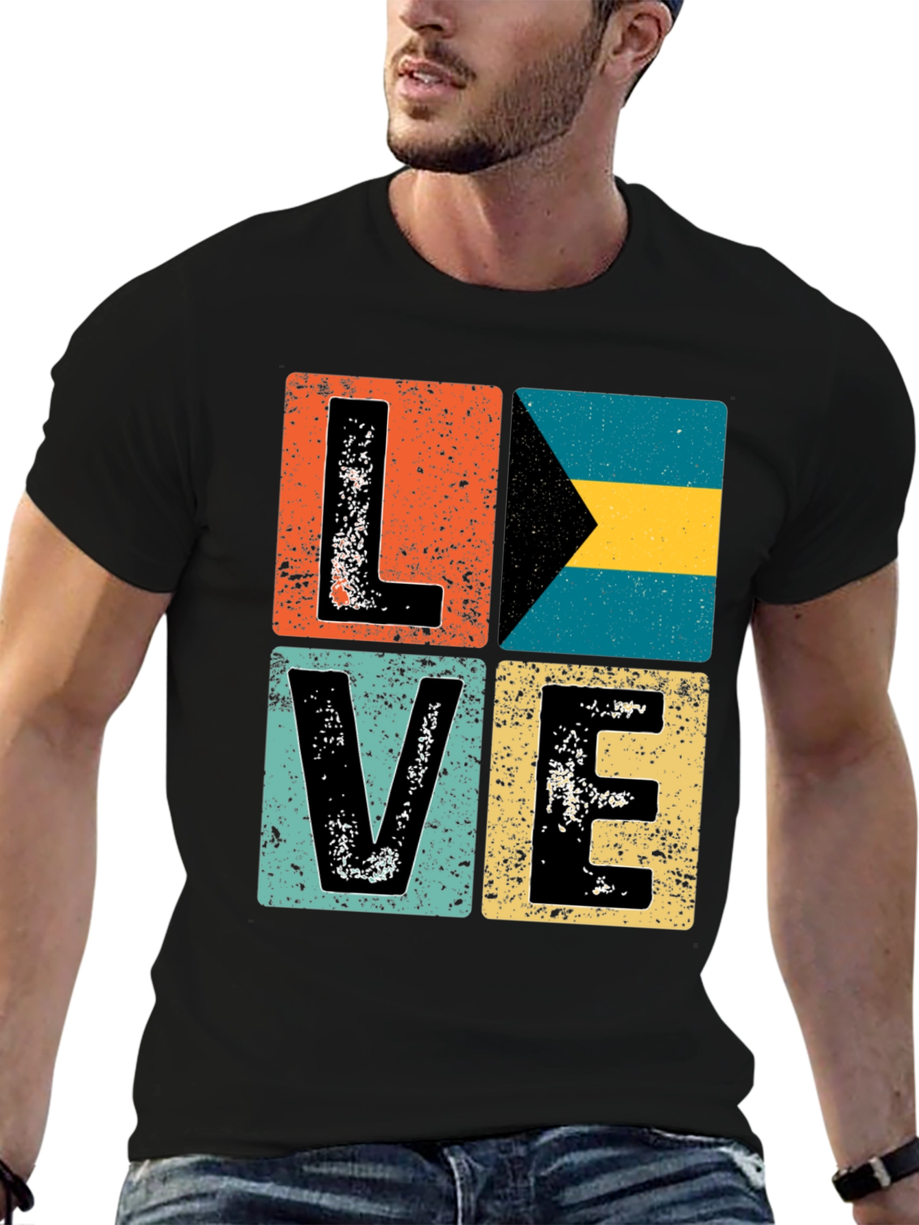 Bahamas LOVE Graphic Tee - Distressed Print