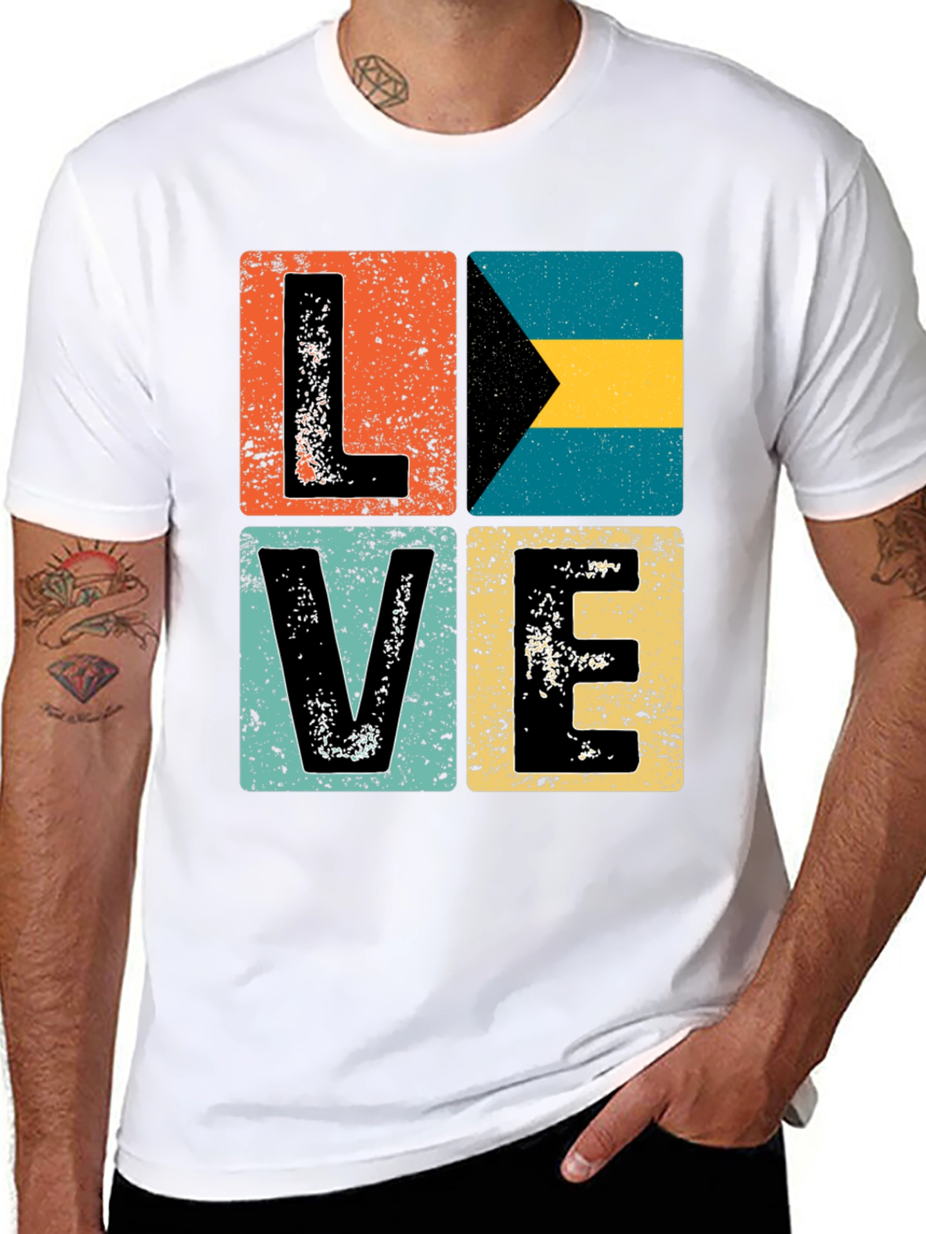 Bahamas LOVE Graphic Tee - Distressed Print