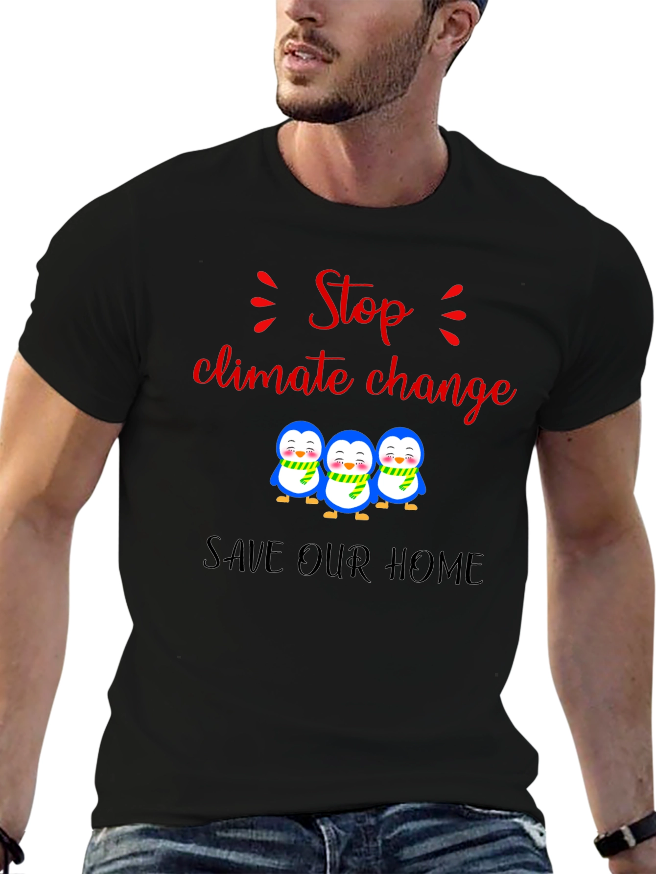 Stop Climate Change Penguin T-Shirt