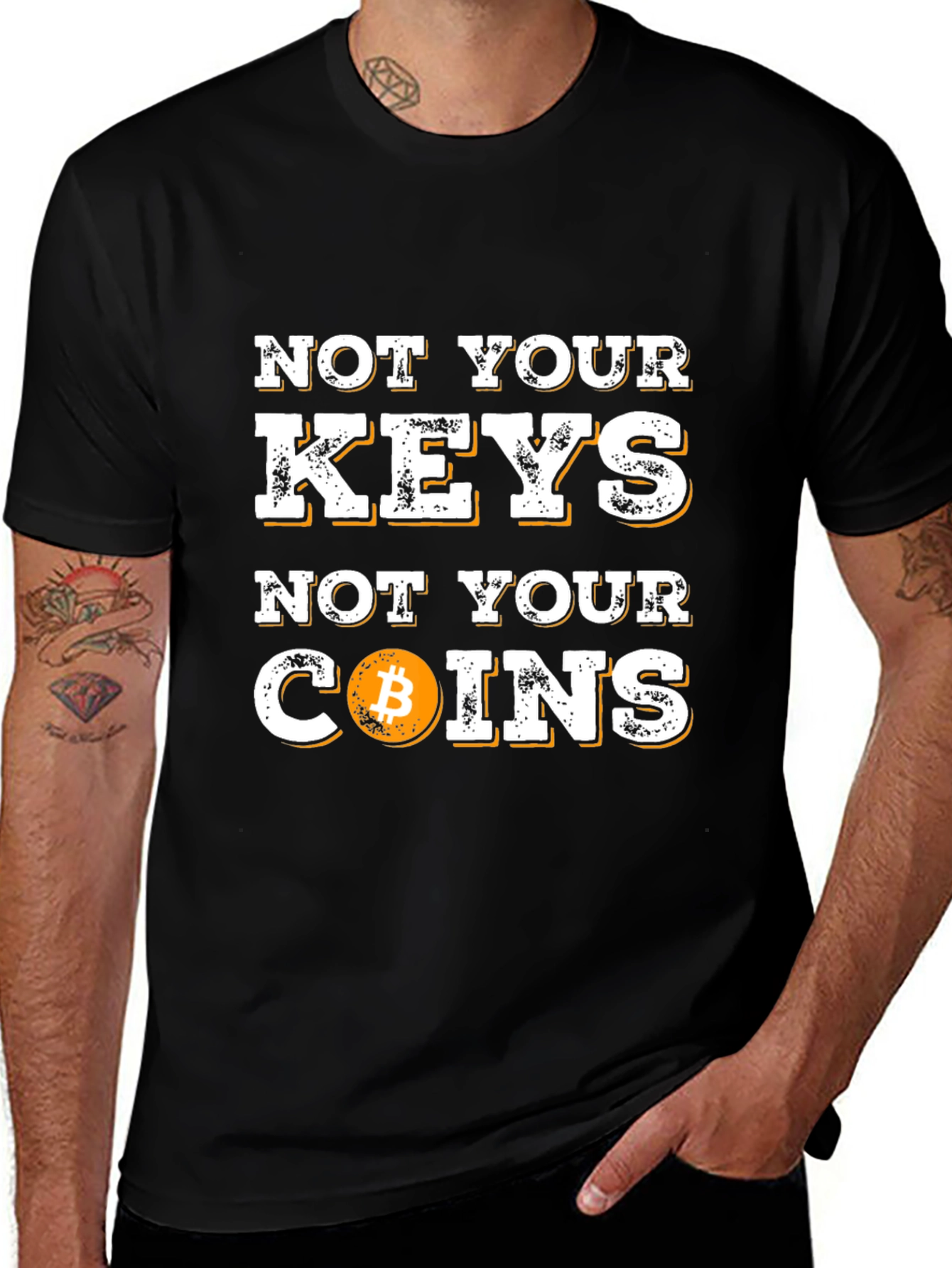 Not Your Keys Not Your Coins Bitcoin Graphic T-Shirt