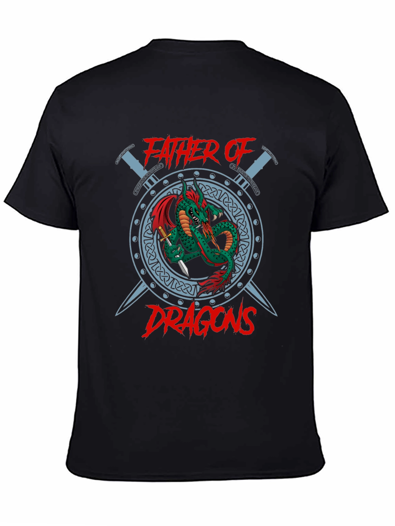 Father of Dragons Graphic T-Shirt - Black