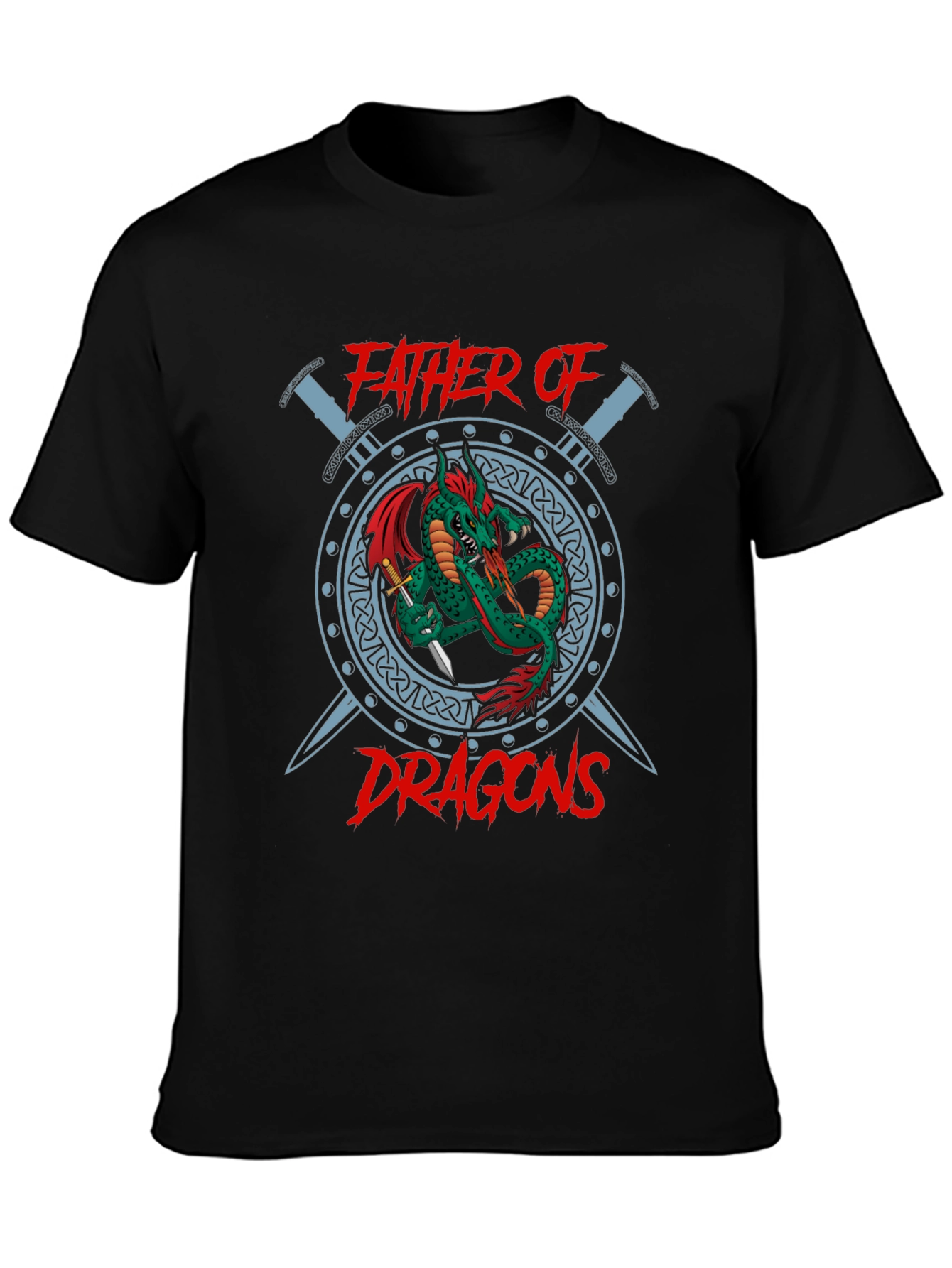 Father of Dragons Graphic T-Shirt - Black