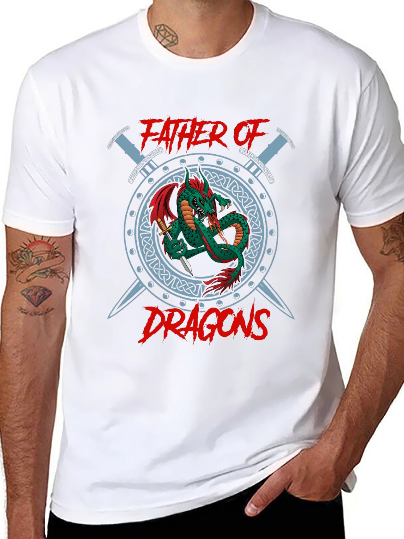 Father of Dragons Graphic T-Shirt - Black