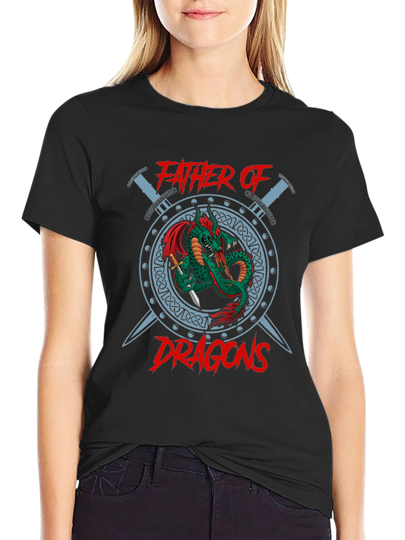 Father of Dragons Graphic T-Shirt - Black