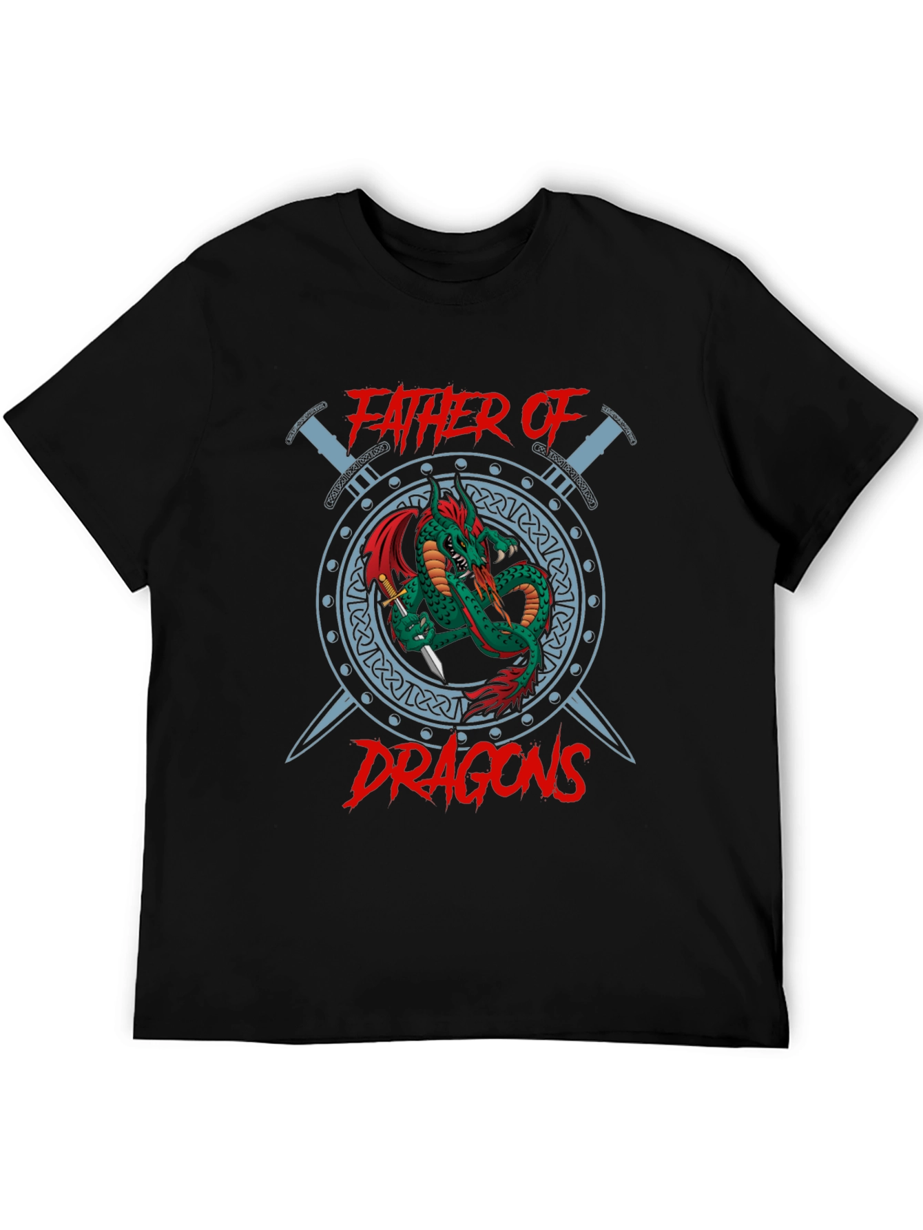 Father of Dragons Graphic T-Shirt - Black