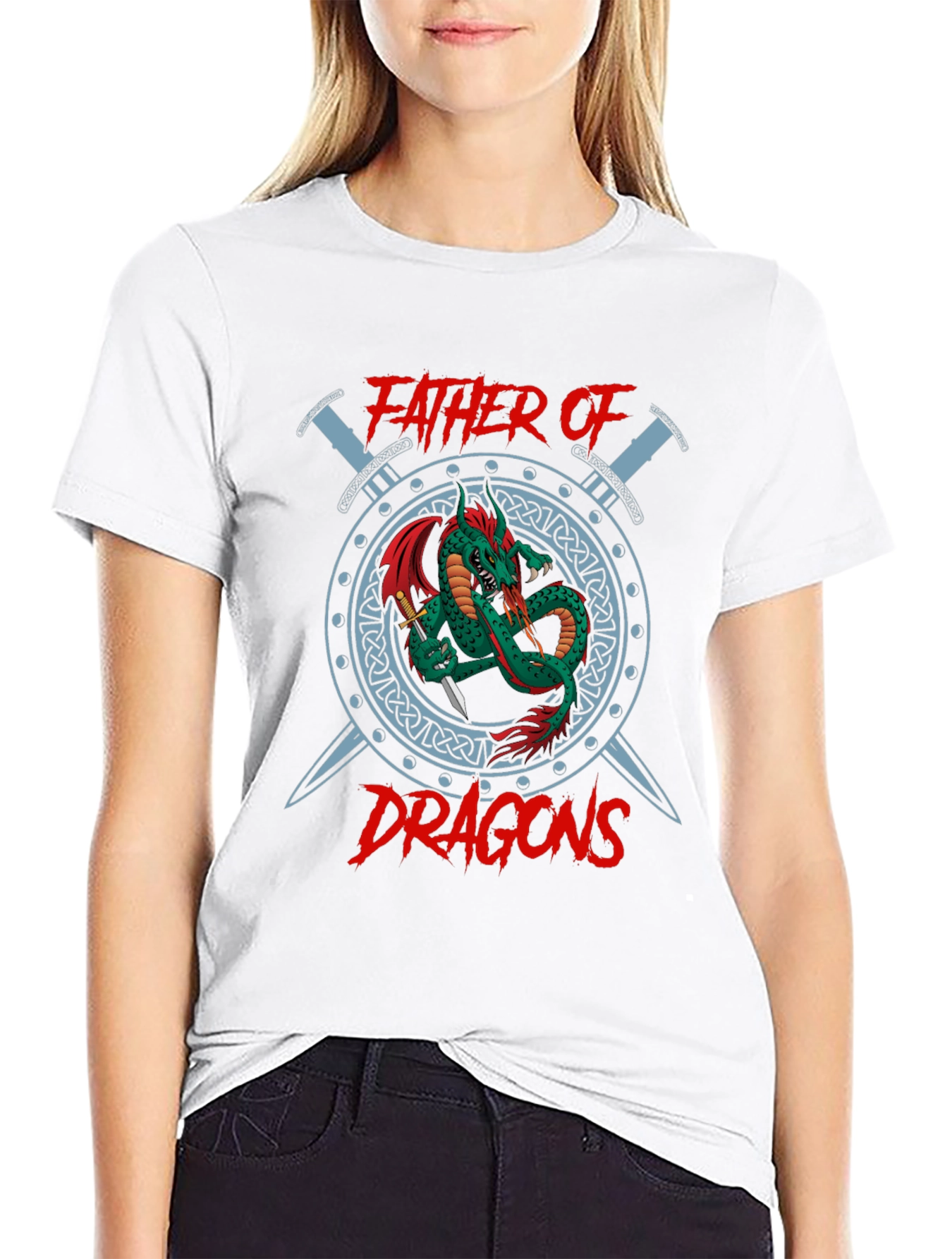 Father of Dragons Graphic T-Shirt - Black