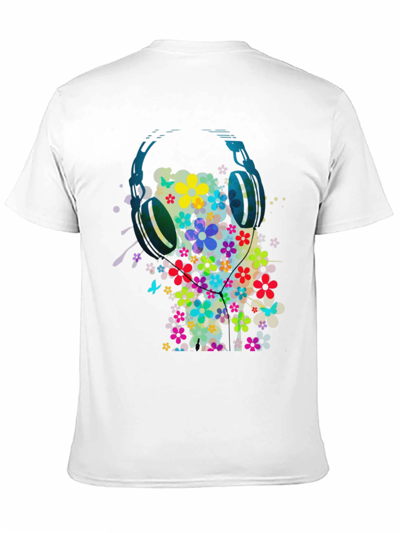 Floral Headphone Graphic Tee - Music Lovers T-Shirt