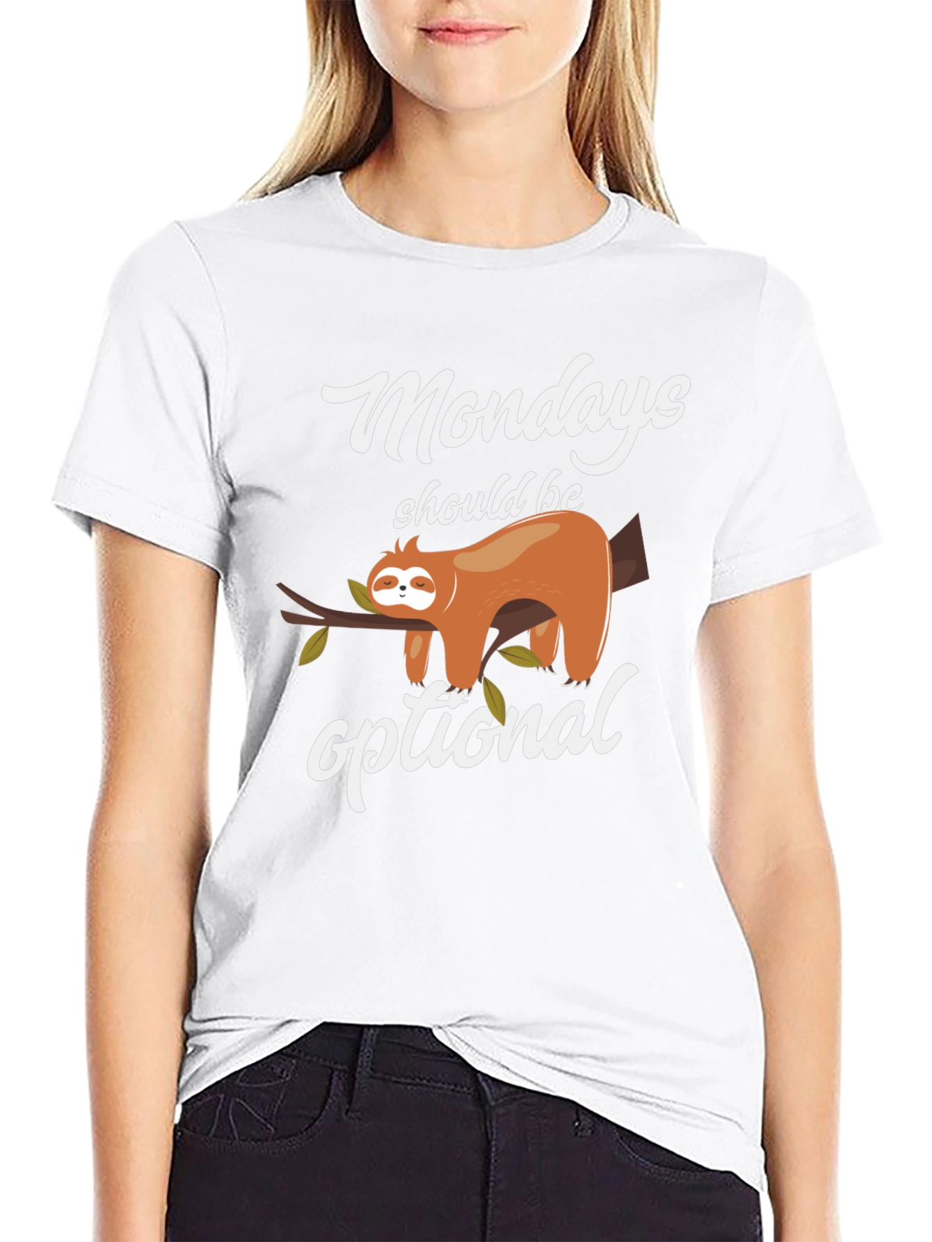 Monday Sloth T-Shirt - Optional Mondays Graphic Tee