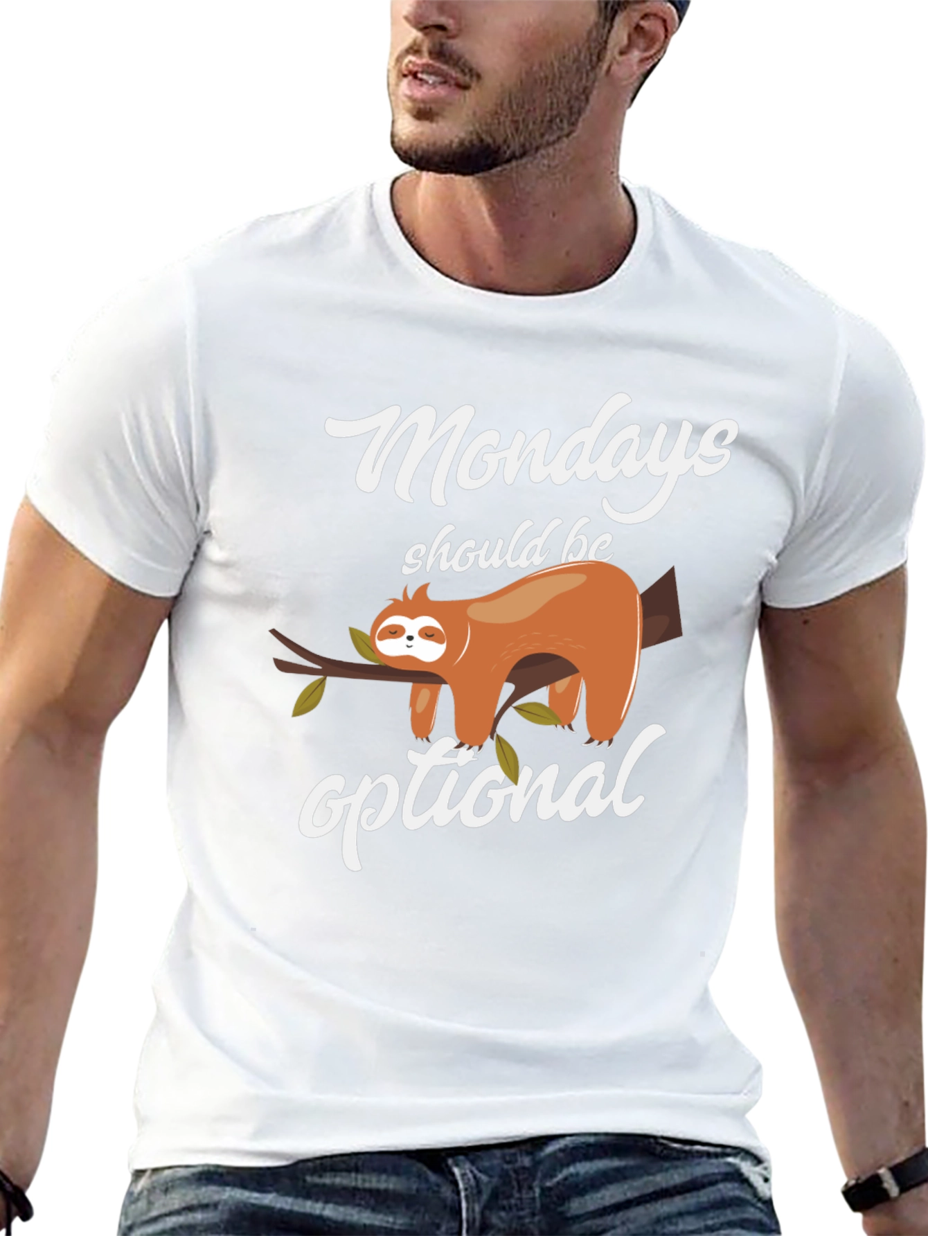 Monday Sloth T-Shirt - Optional Mondays Graphic Tee