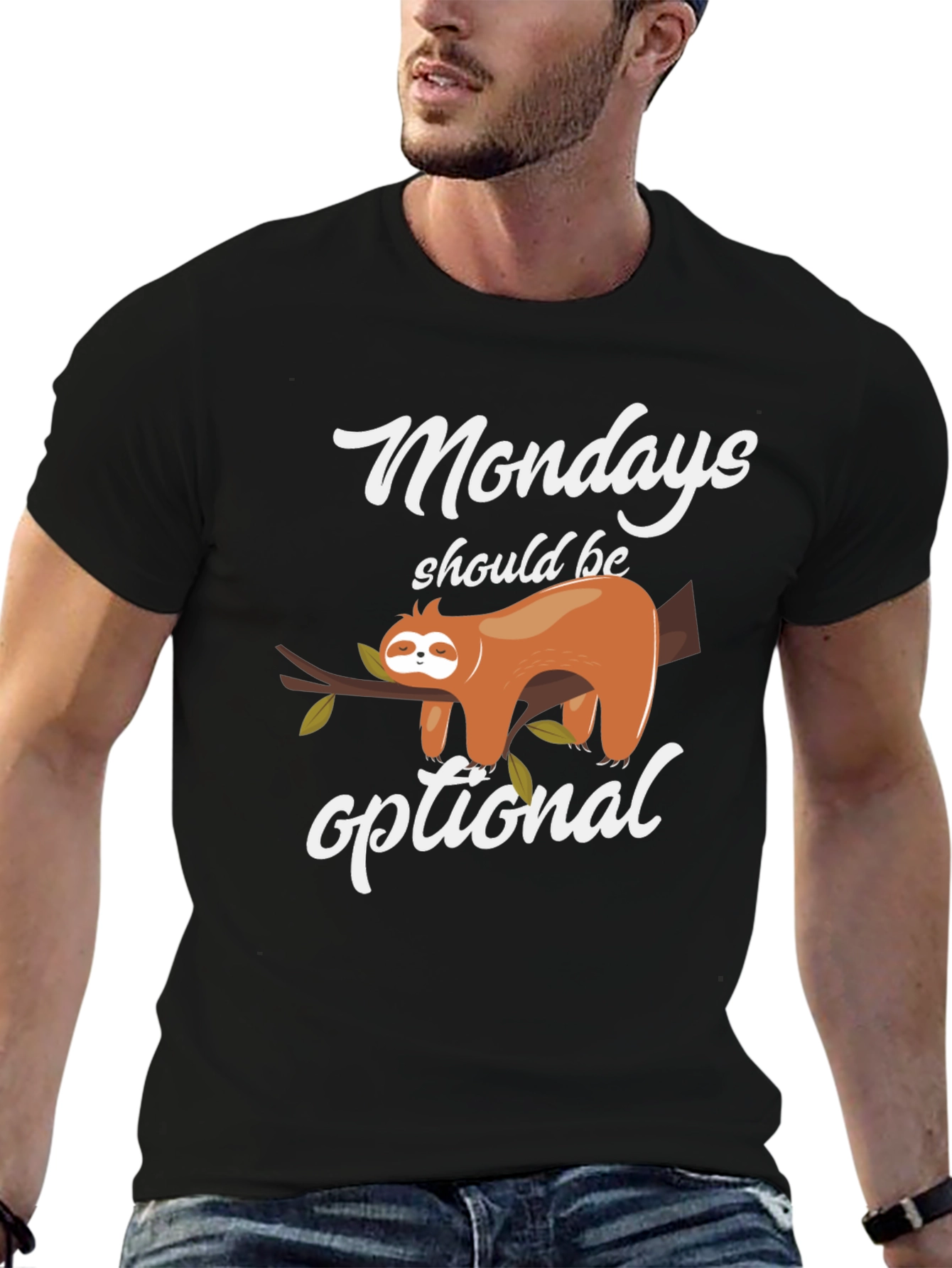 Monday Sloth T-Shirt - Optional Mondays Graphic Tee