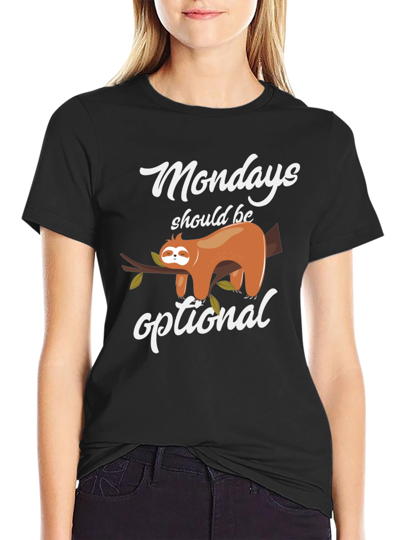 Monday Sloth T-Shirt - Optional Mondays Graphic Tee