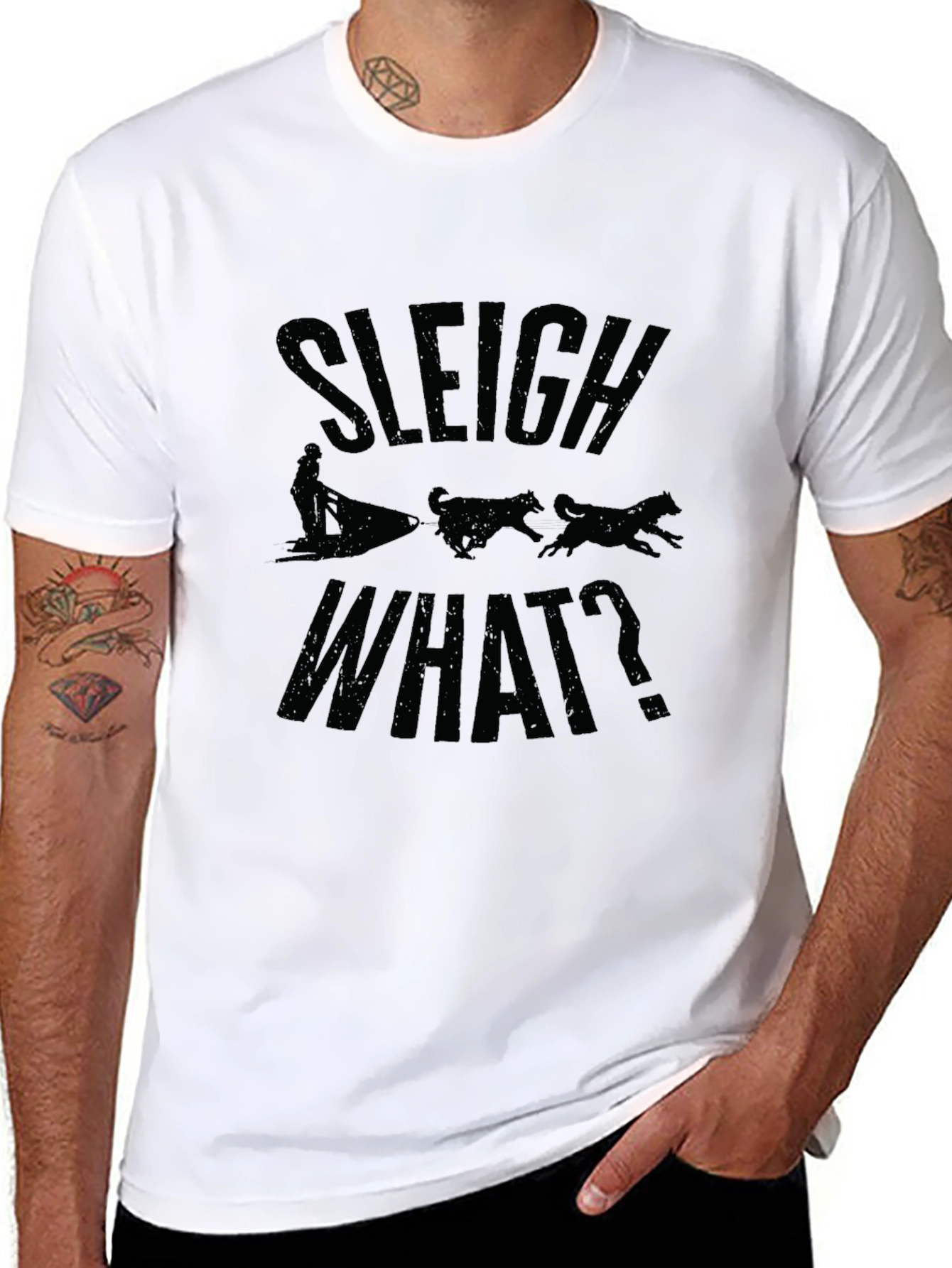 Sleigh What? Graphic Print T-Shirt