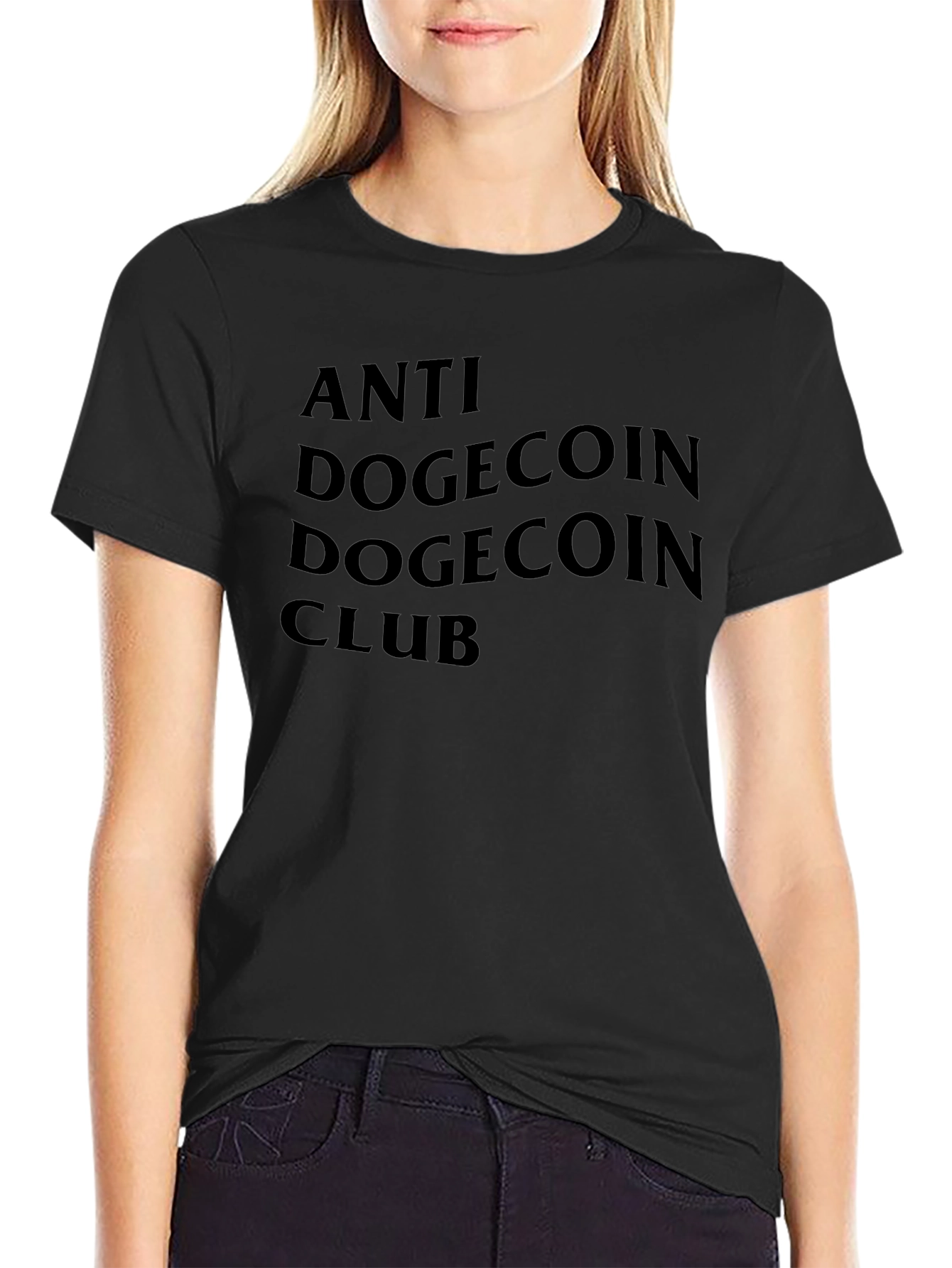 Anti DogeCoin Club Black T-Shirt