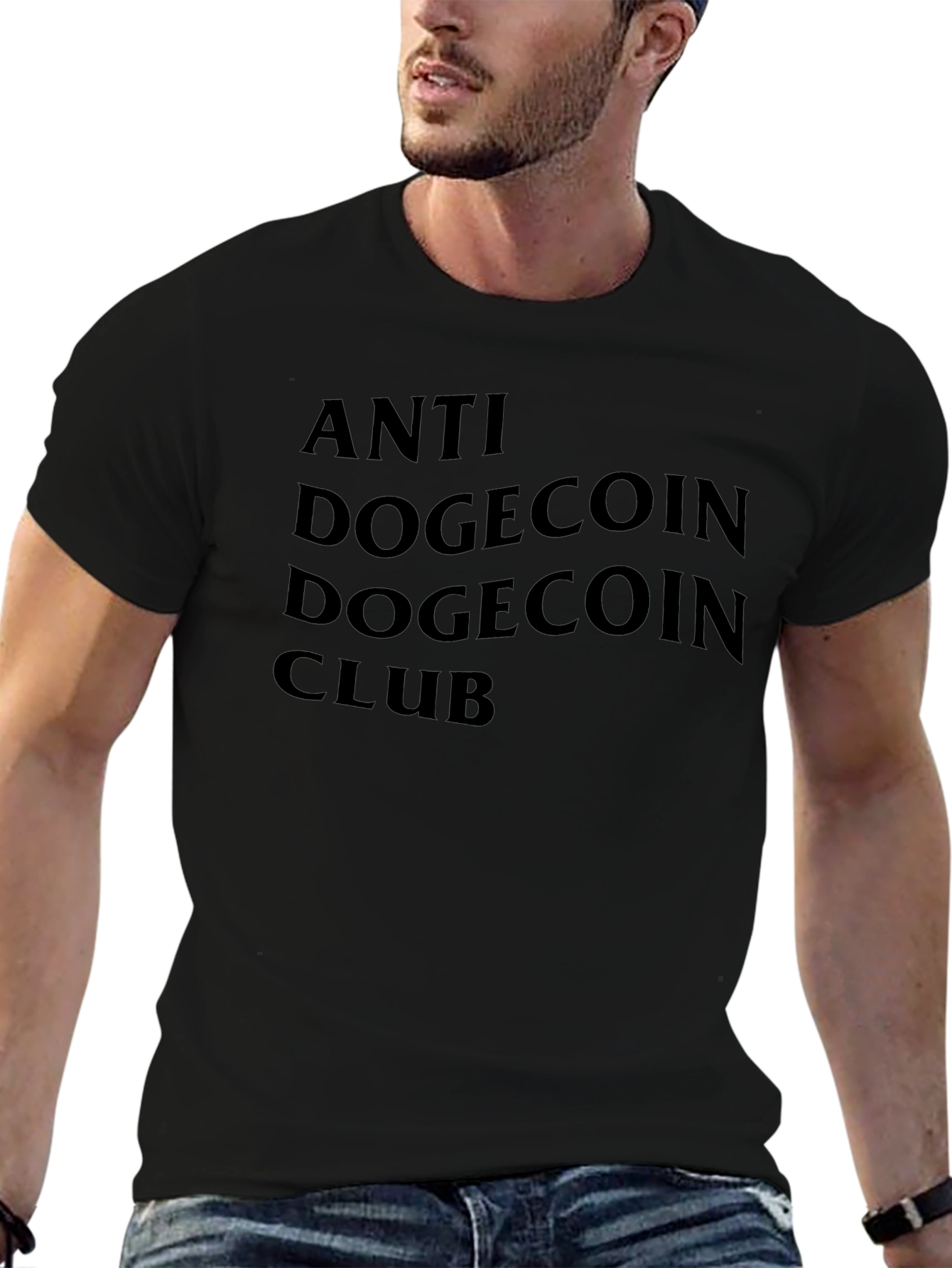 Anti DogeCoin Club Black T-Shirt