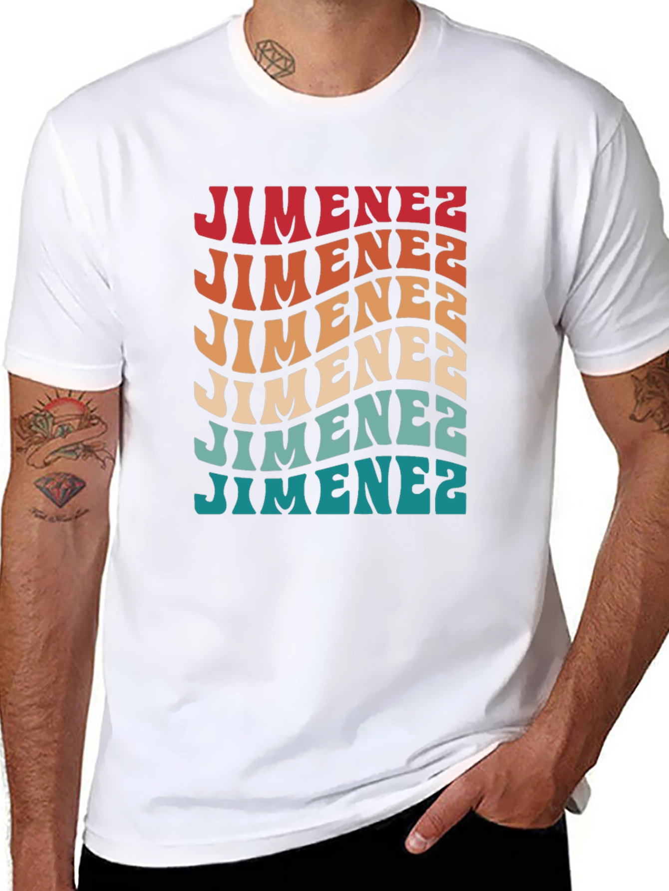 Retro Jimenez T-Shirt - Groovy Personalized Name Tee