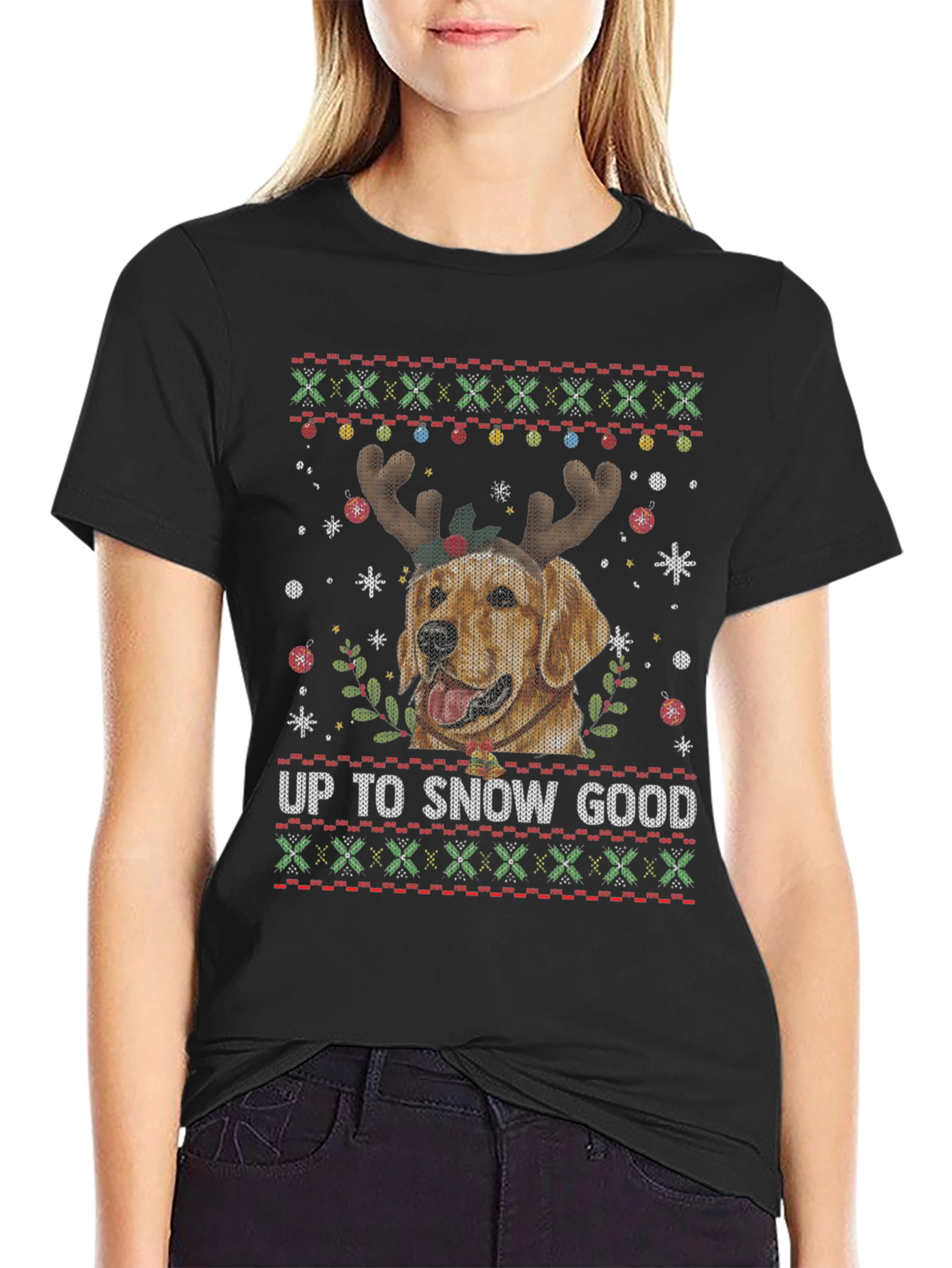 Up To Snow Good Dog Christmas Graphic Tee