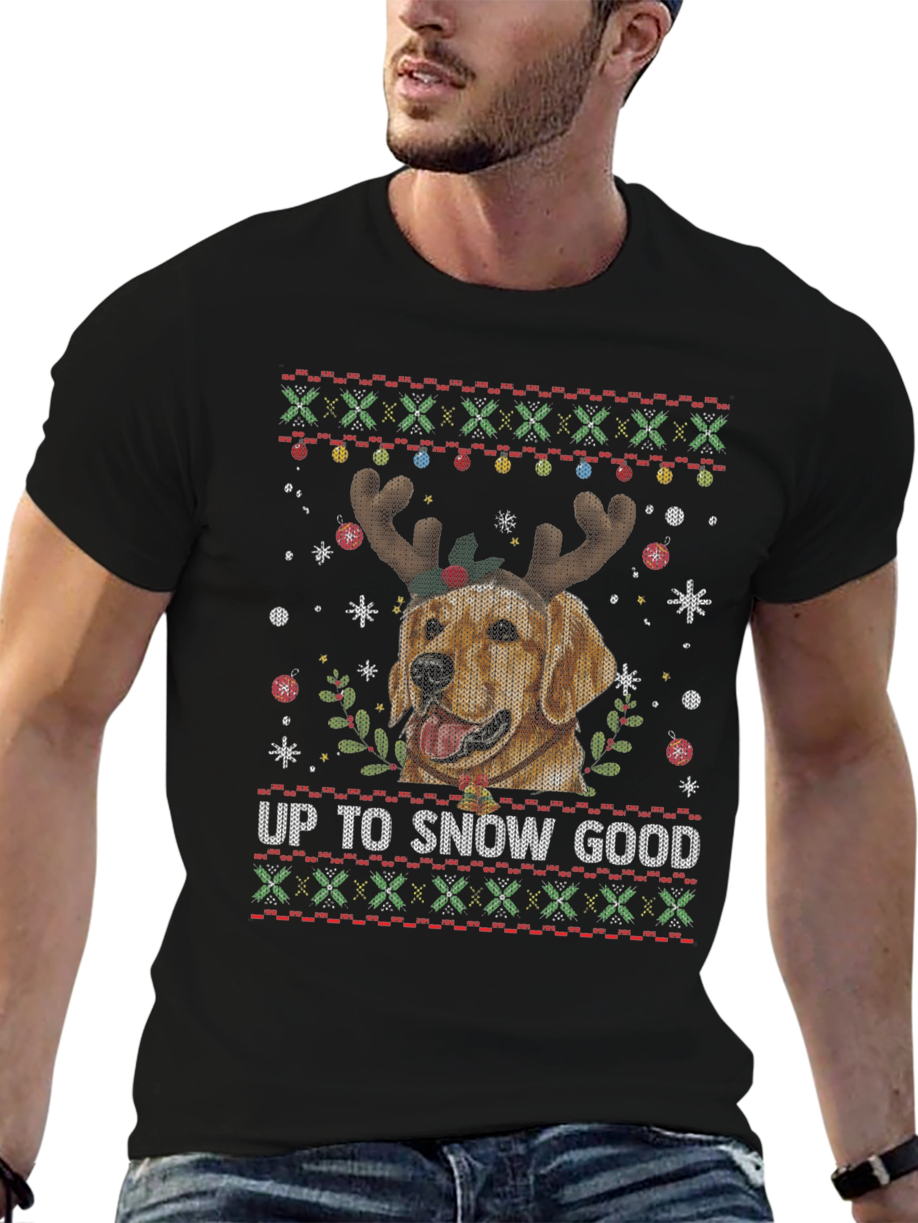 Up To Snow Good Dog Christmas Graphic Tee