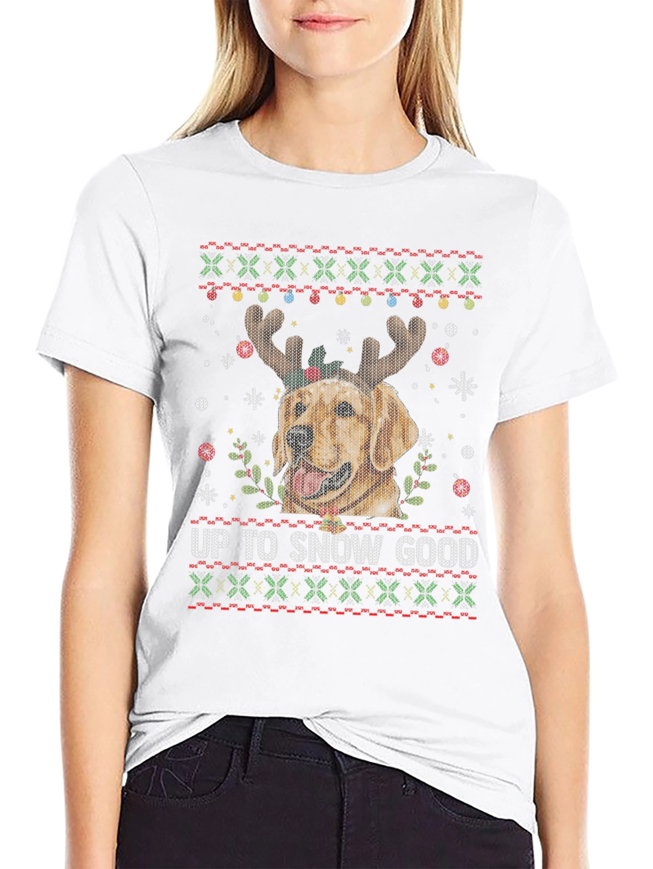 Up To Snow Good Dog Christmas Graphic Tee