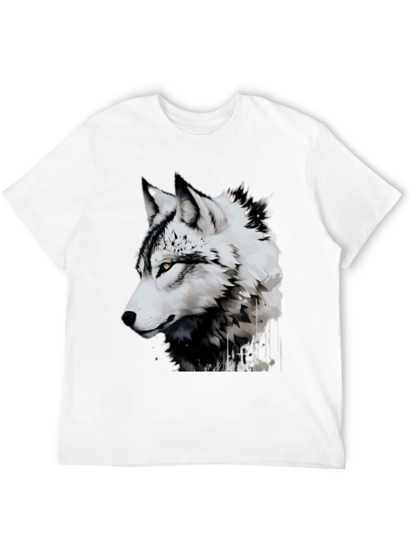Wolf Graphic Tee - Black Animal Print T-Shirt