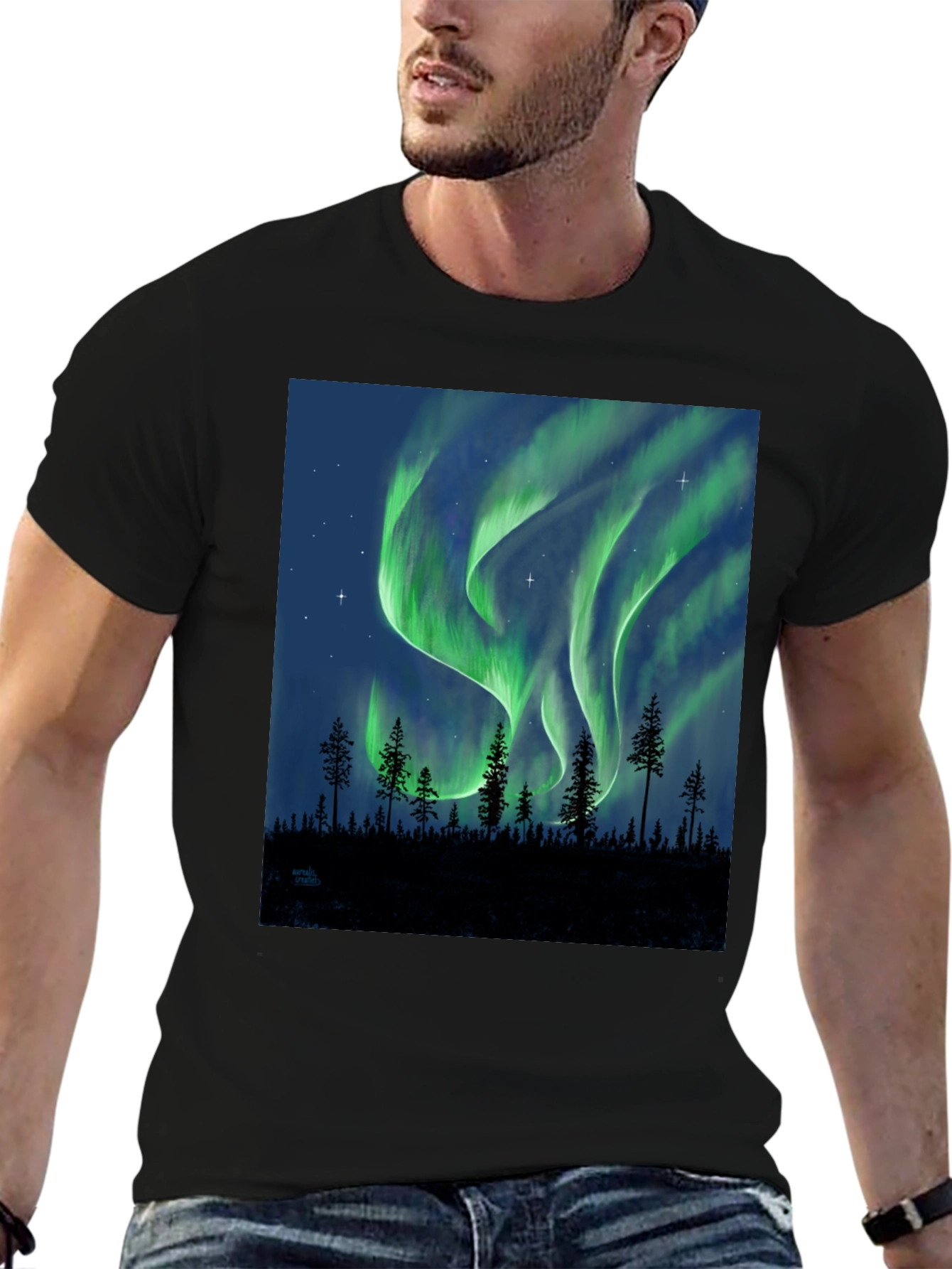 Aurora Borealis Forest T-Shirt