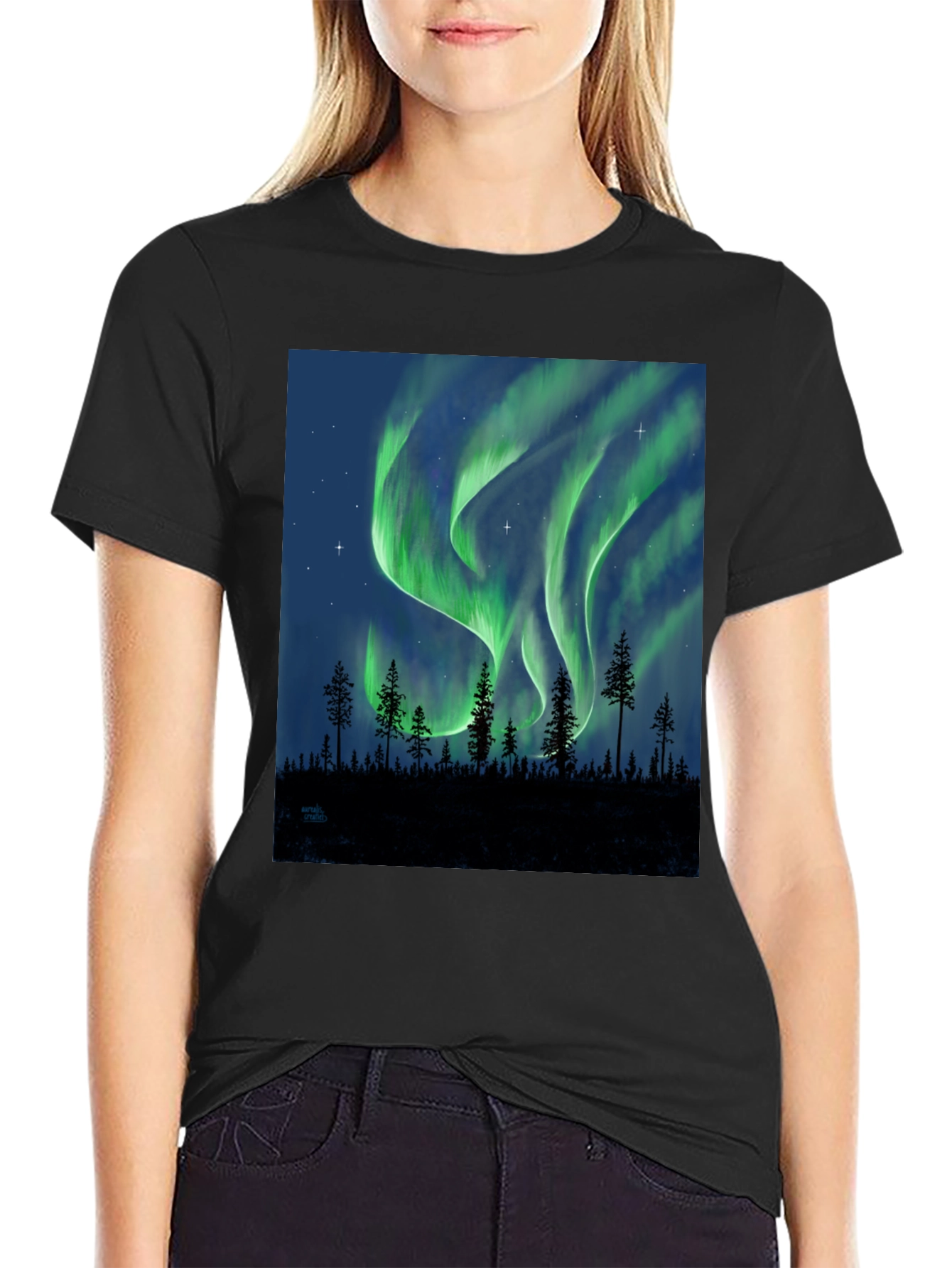 Aurora Borealis Forest T-Shirt