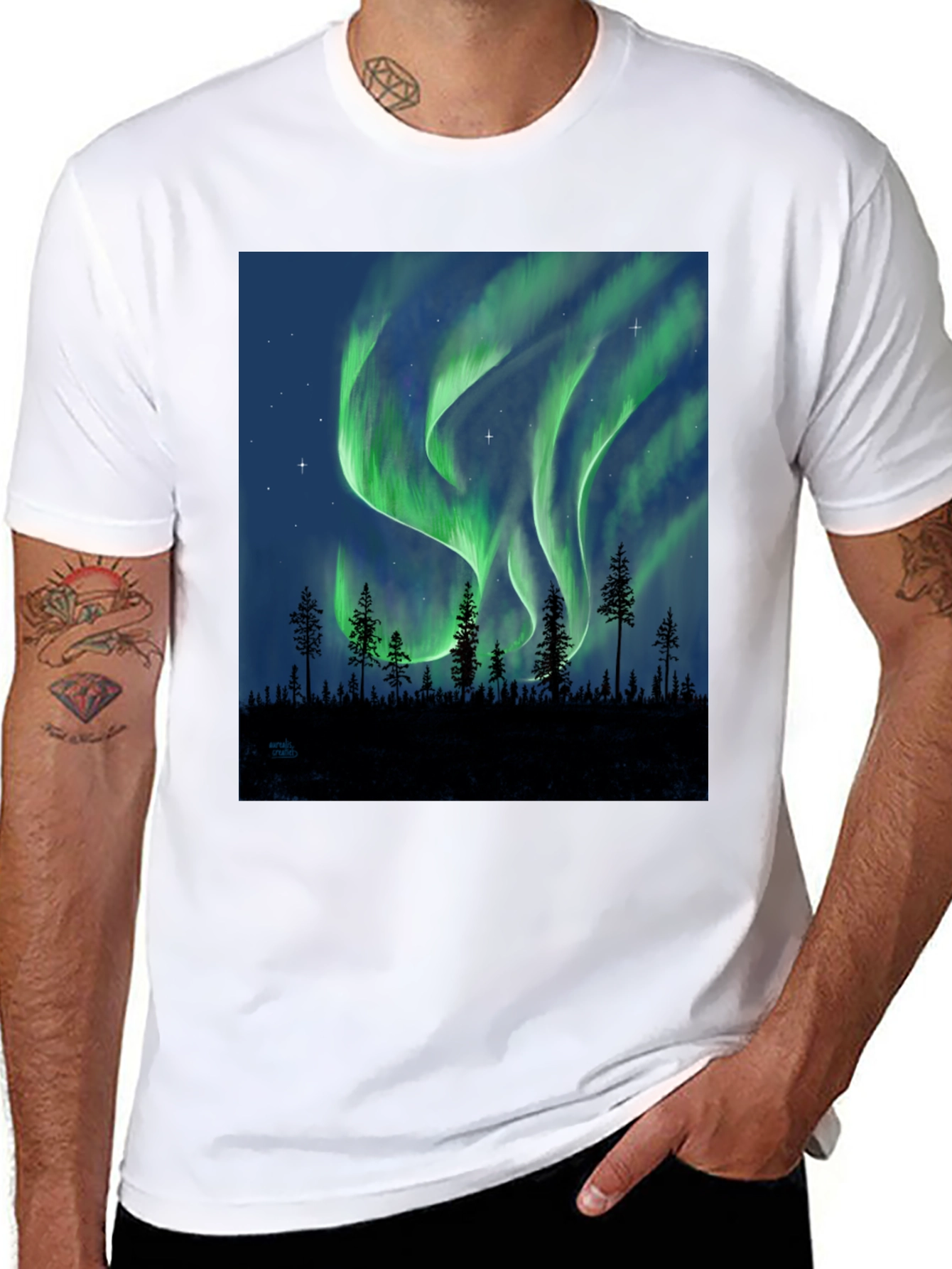 Aurora Borealis Forest T-Shirt