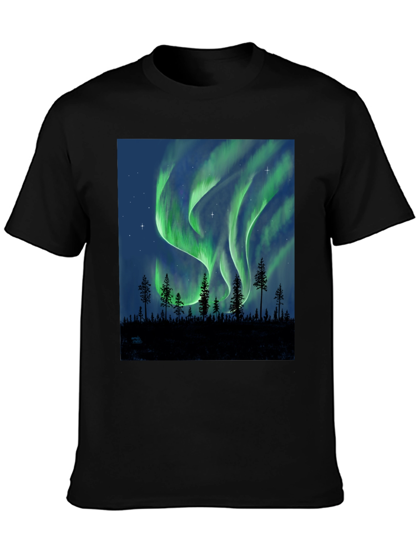 Aurora Borealis Forest T-Shirt