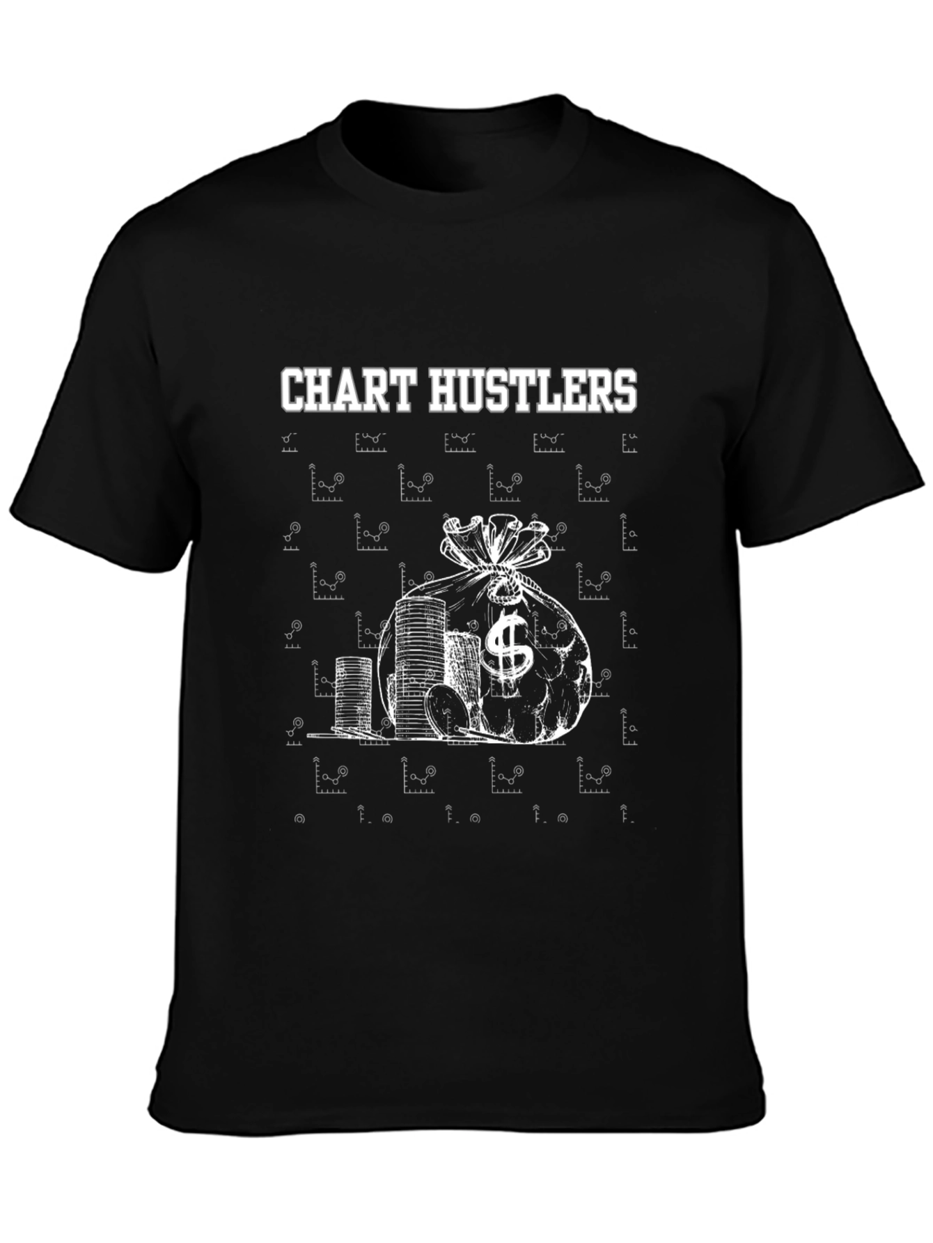 Chart Hustlers Graphic Tee - Black Cotton T-Shirt