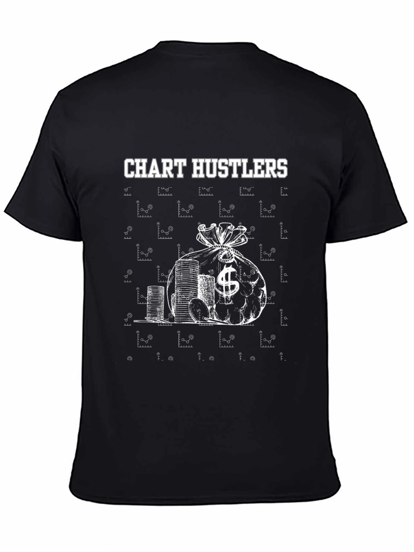 Chart Hustlers Graphic Tee - Black Cotton T-Shirt
