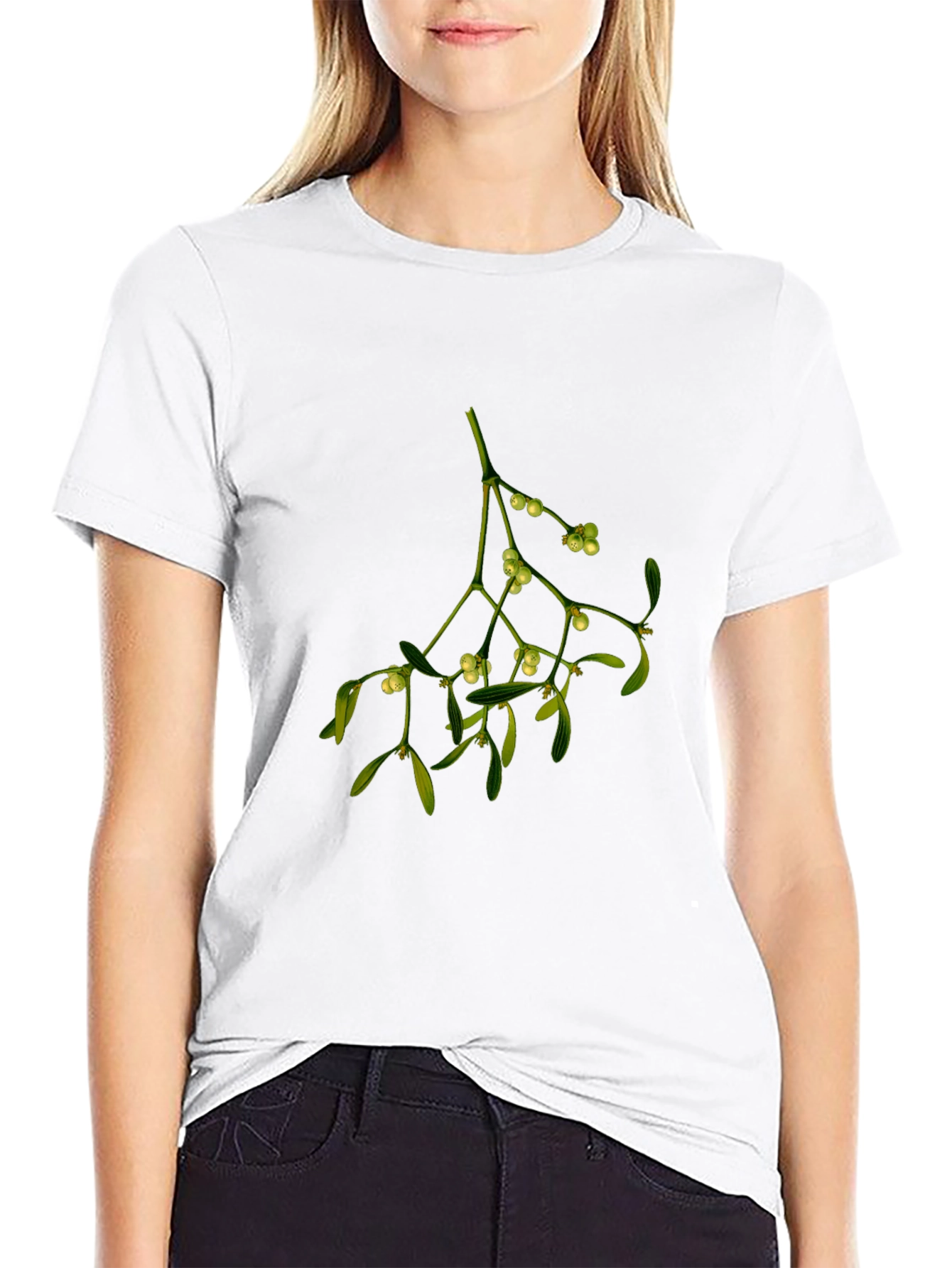 Mistletoe Graphic Black T-Shirt