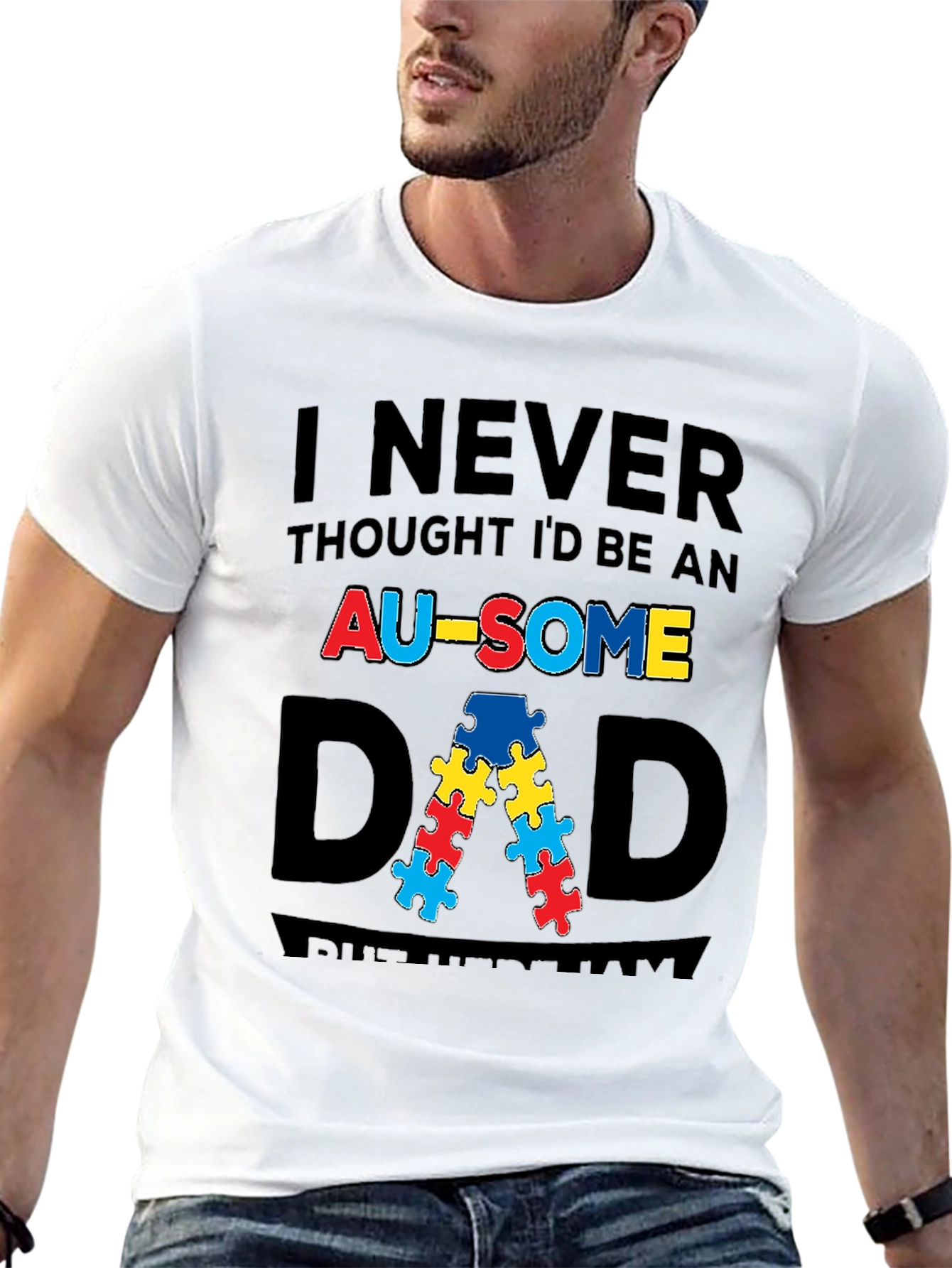 Awesome Autism Awareness Dad T-Shirt