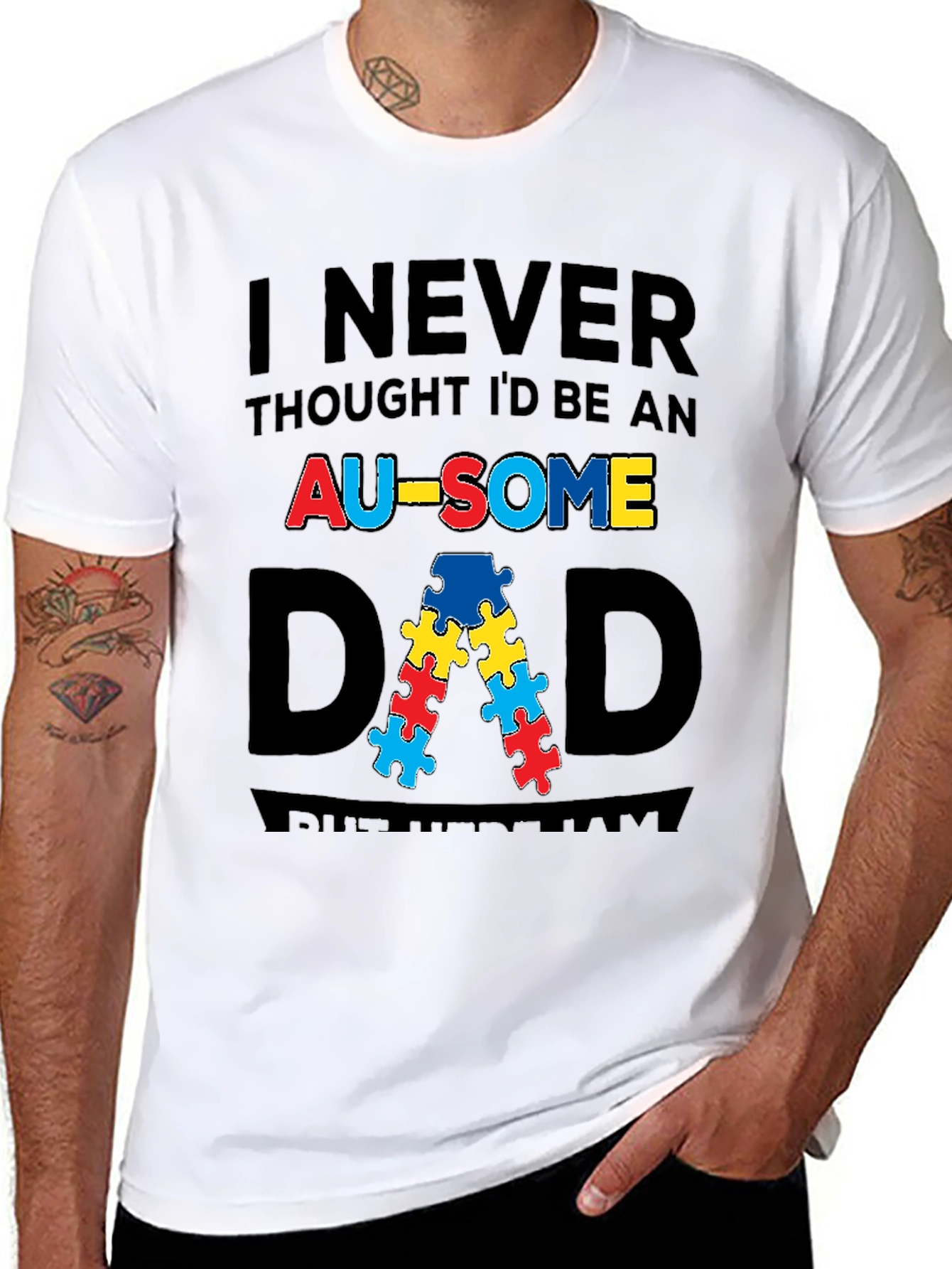Awesome Autism Awareness Dad T-Shirt