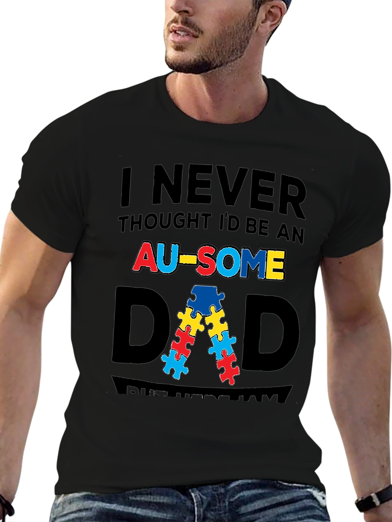 Awesome Autism Awareness Dad T-Shirt